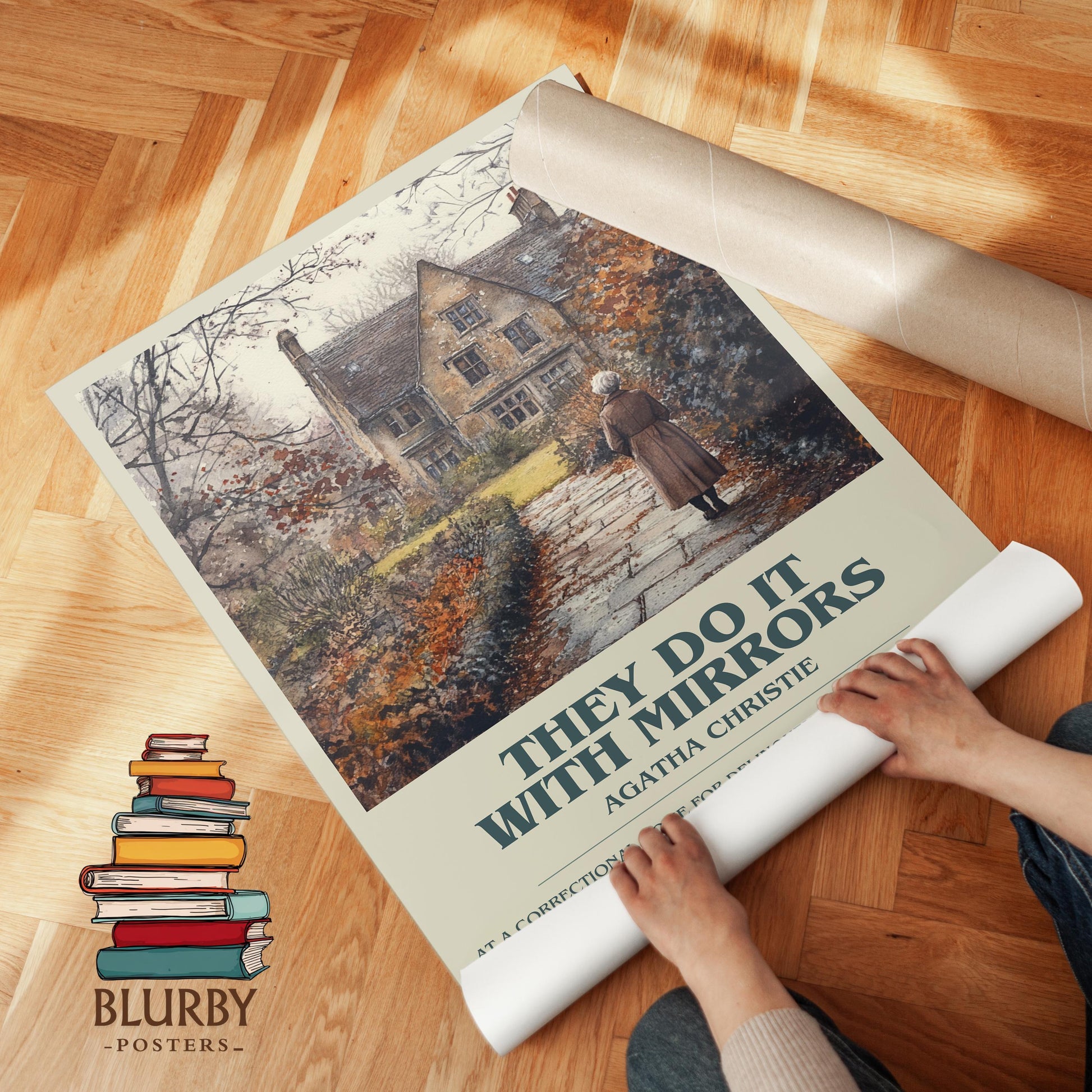 They Do It With Mirrors by Agatha Christie | Descriptive Modern Book Art | Poster