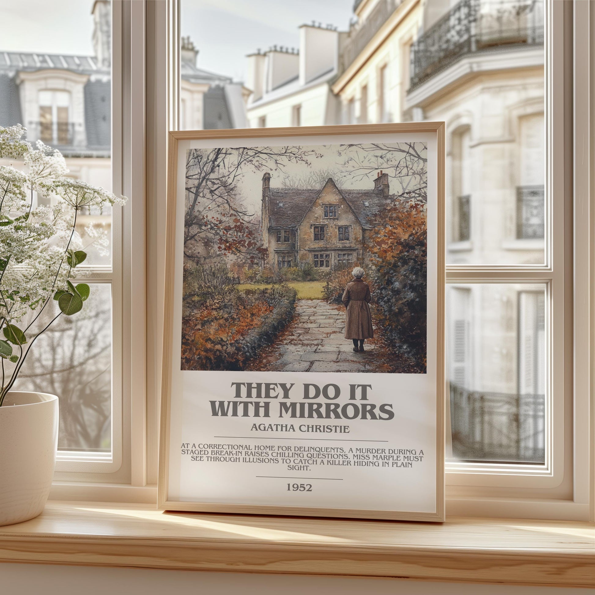 They Do It With Mirrors by Agatha Christie | Descriptive Modern Book Art | Poster