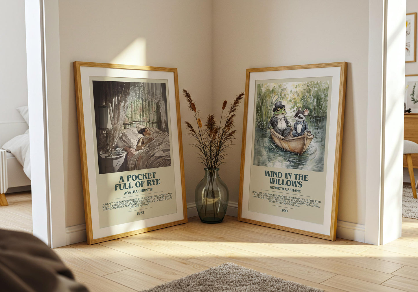 A Pocket Full of Rye bookish poster paired in gallery wall – literary art prints