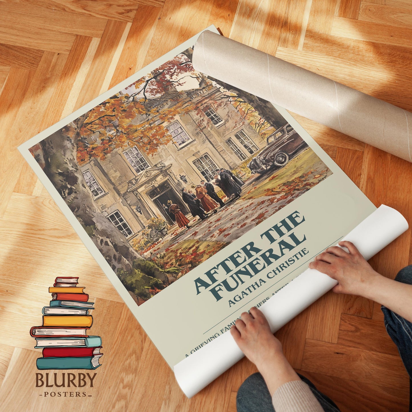 After the Funeral book poster packaging – museum-quality print rolled in protective tube