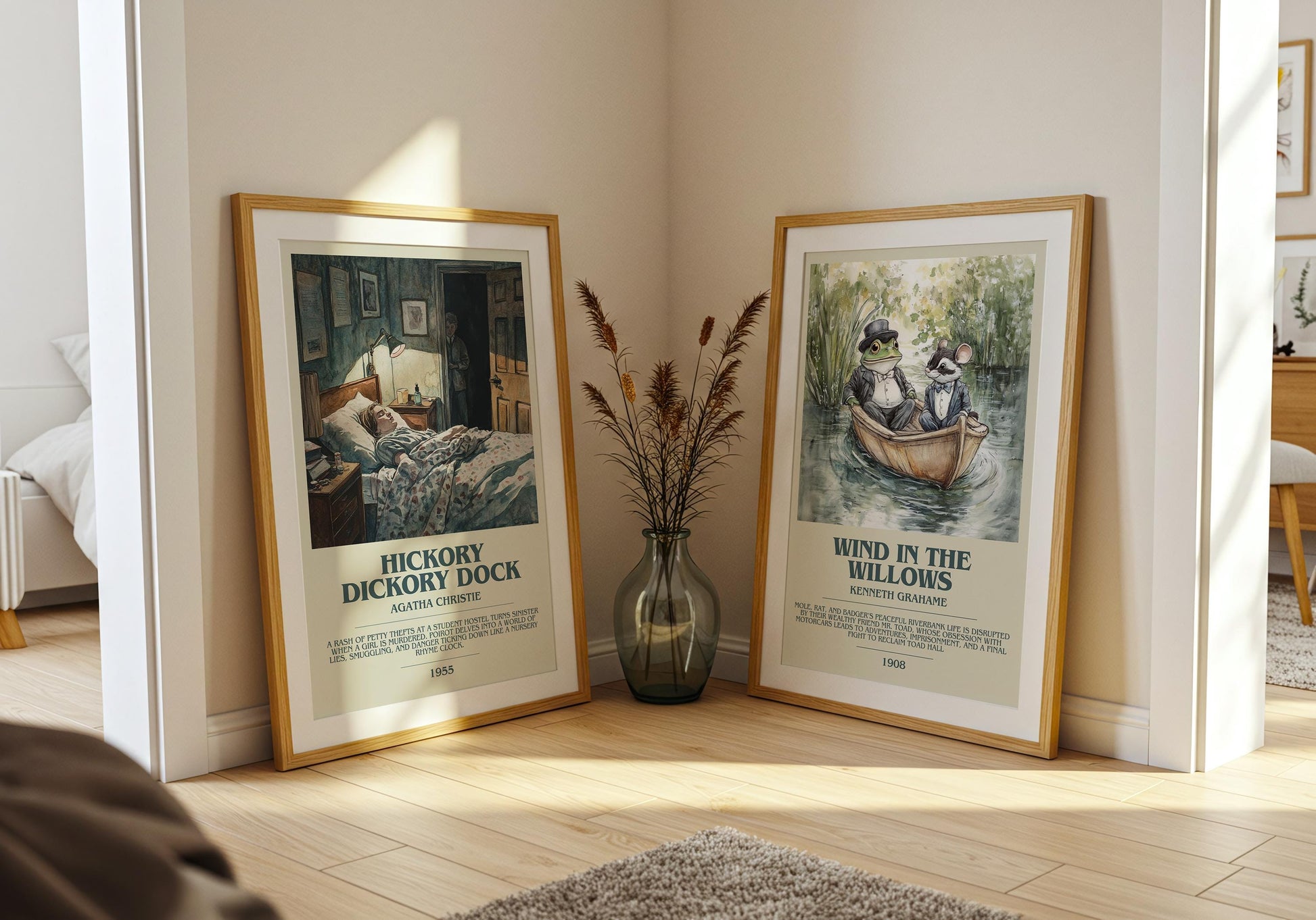 Hickory Dickory Dock bookish poster paired in gallery wall – literary art prints