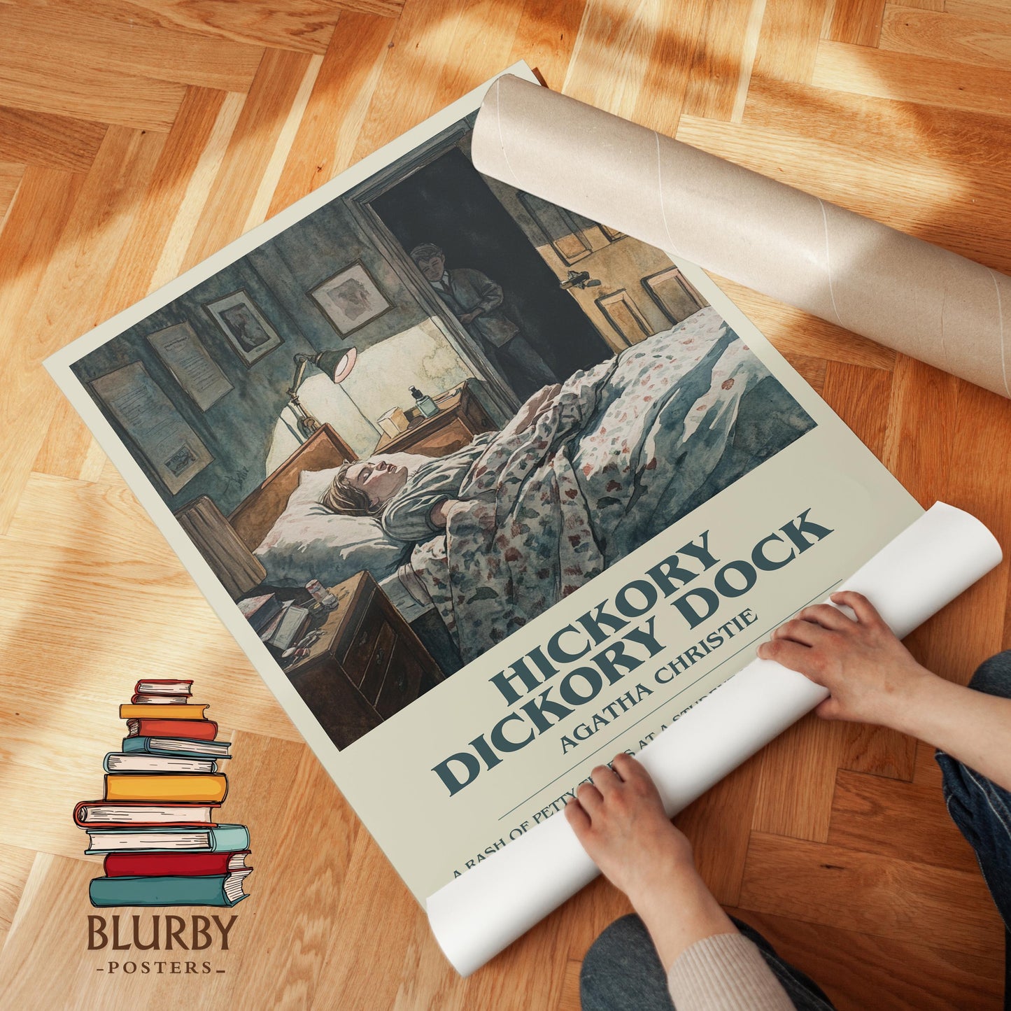 Hickory Dickory Dock book poster packaging – museum-quality print rolled in protective tube