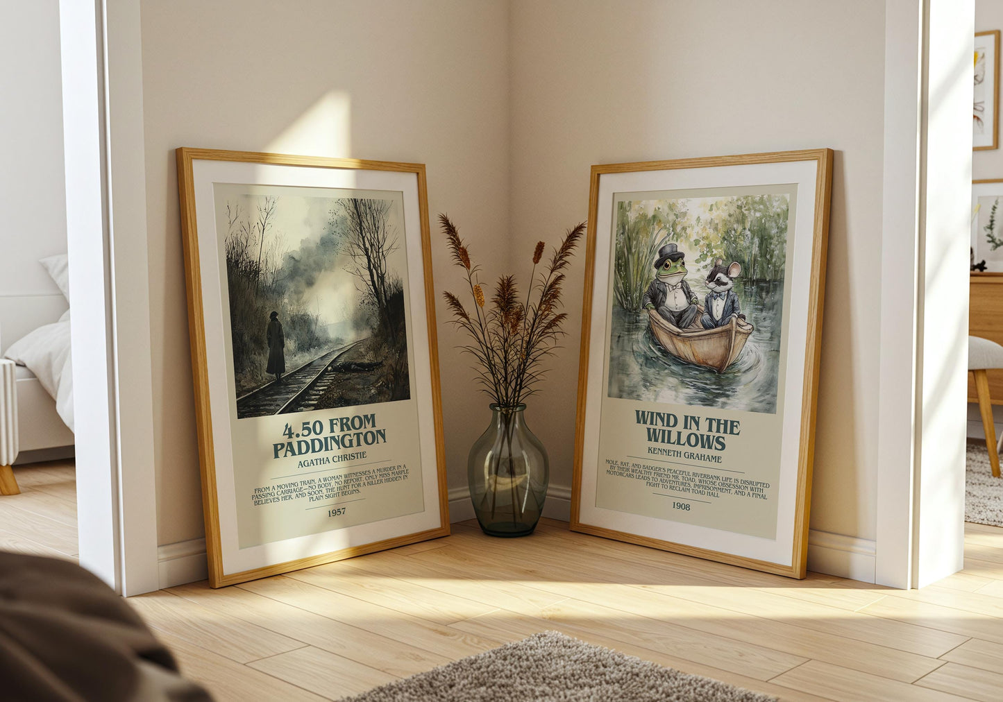 4.50 from Paddington bookish poster paired in gallery wall – literary art prints