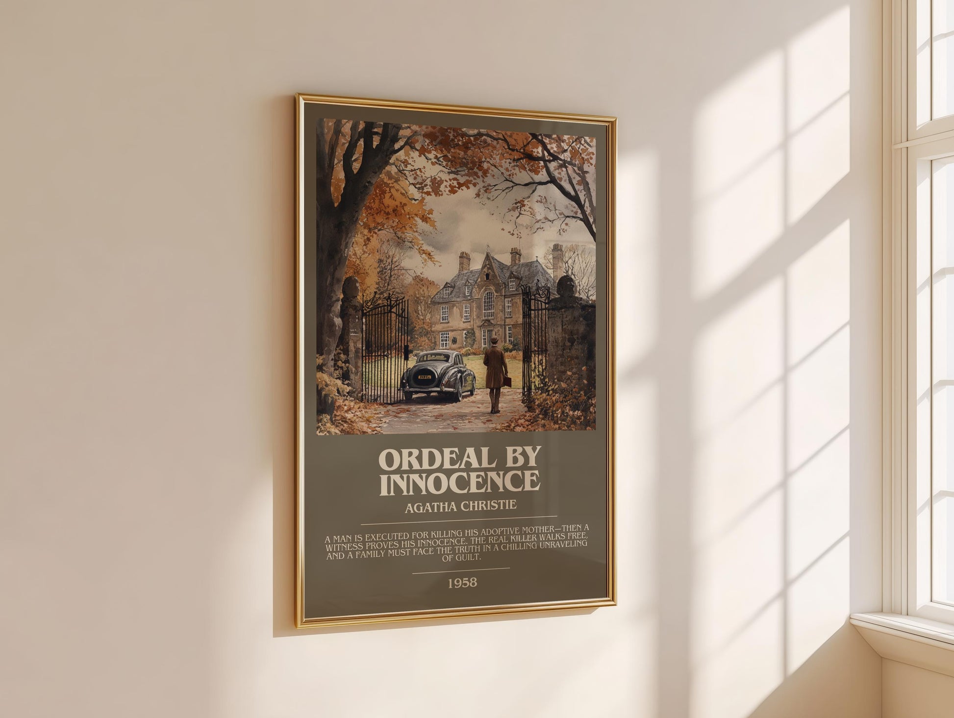 Ordeal by Innocence bookish book poster framed on wall – mystery wall art