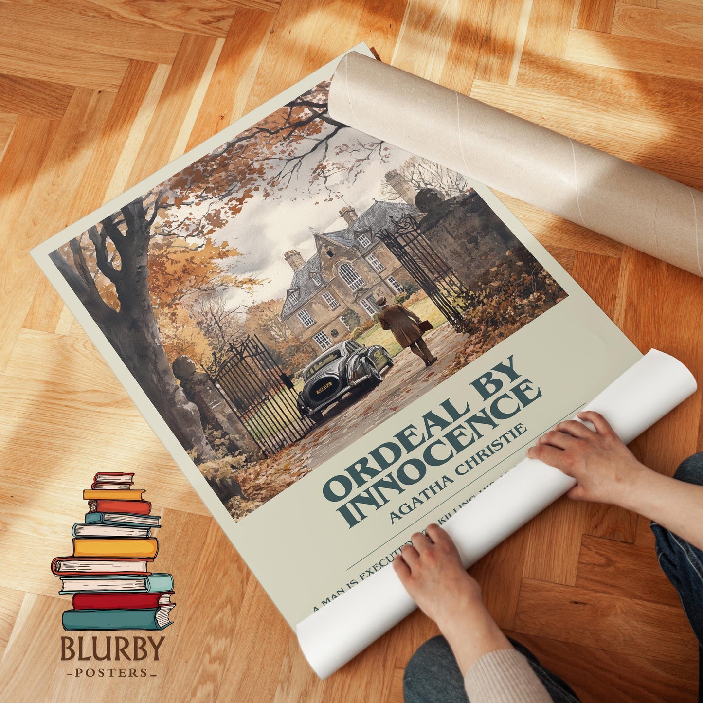 Ordeal by Innocence book poster packaging – museum-quality print rolled in protective tube