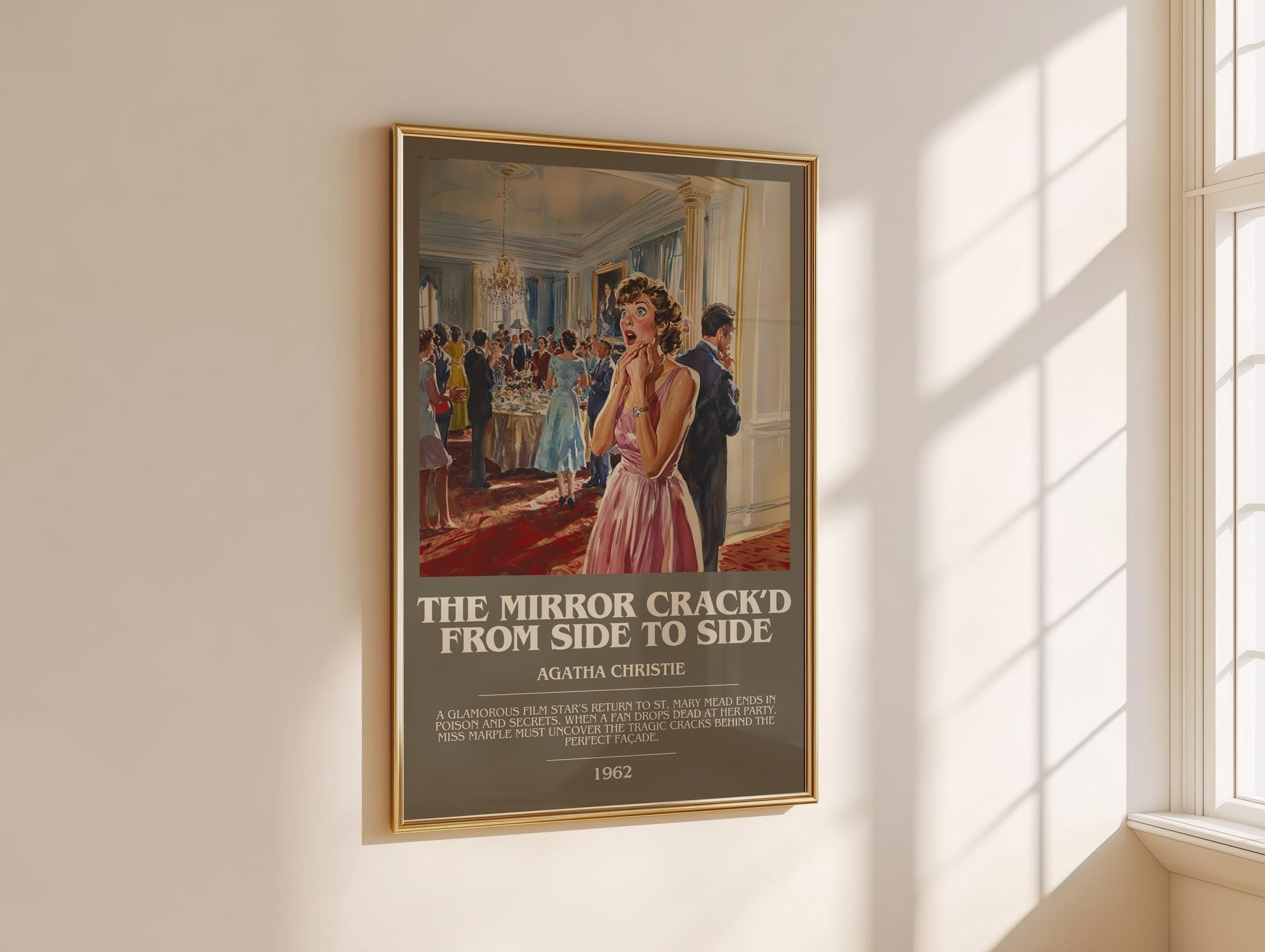 The Mirror Crack'd from Side to Side bookish book poster framed on wall – mystery wall art