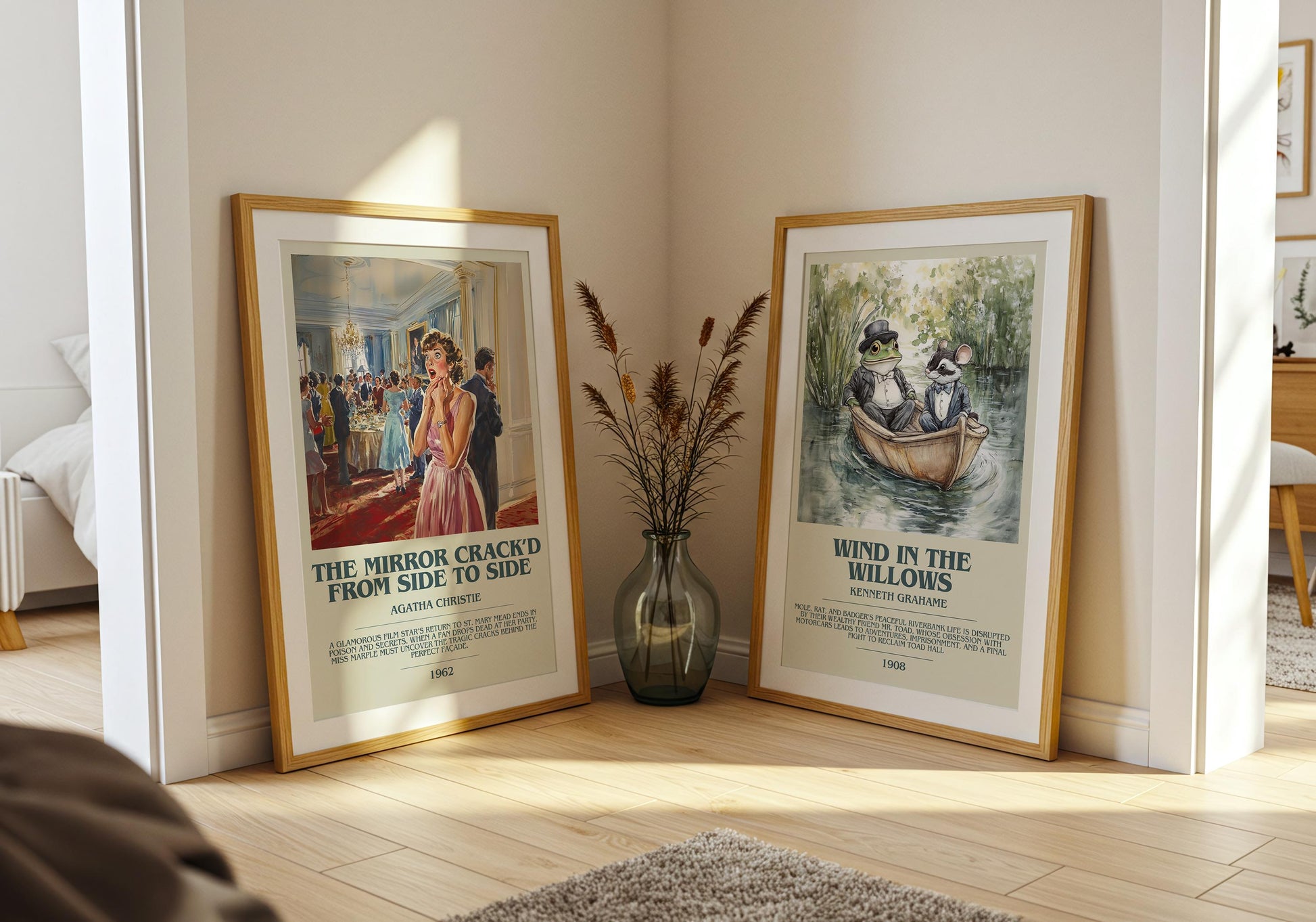 The Mirror Crack'd from Side to Side bookish poster paired in gallery wall – literary art prints
