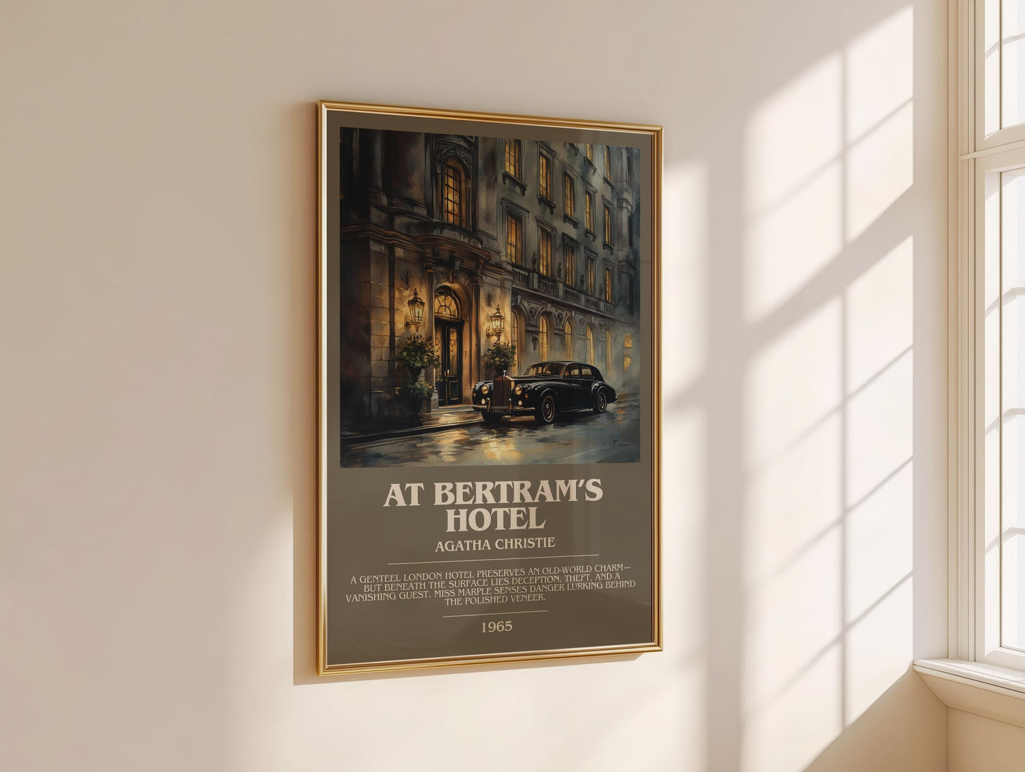 At Bertram's Hotel bookish book poster framed on wall – mystery wall art