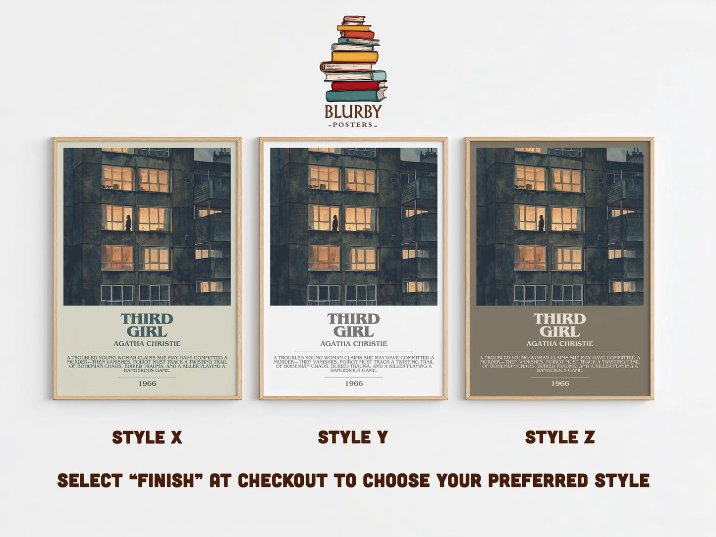 Third Girl by Agatha Christie | Descriptive Modern Book Art | Poster