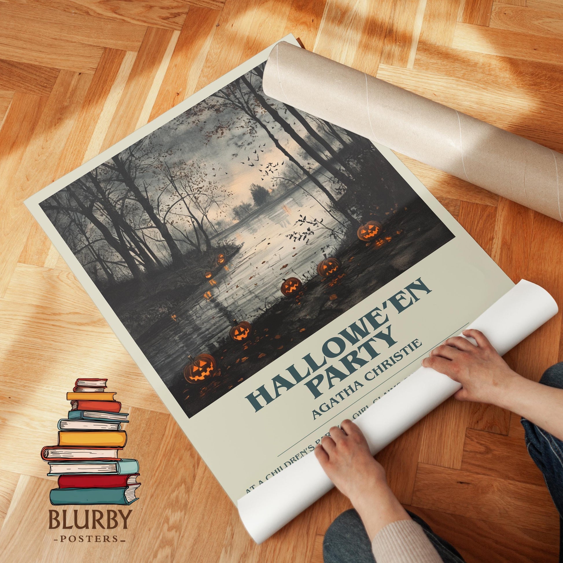 Hallowe'en Party book poster packaging – museum-quality print rolled in protective tube