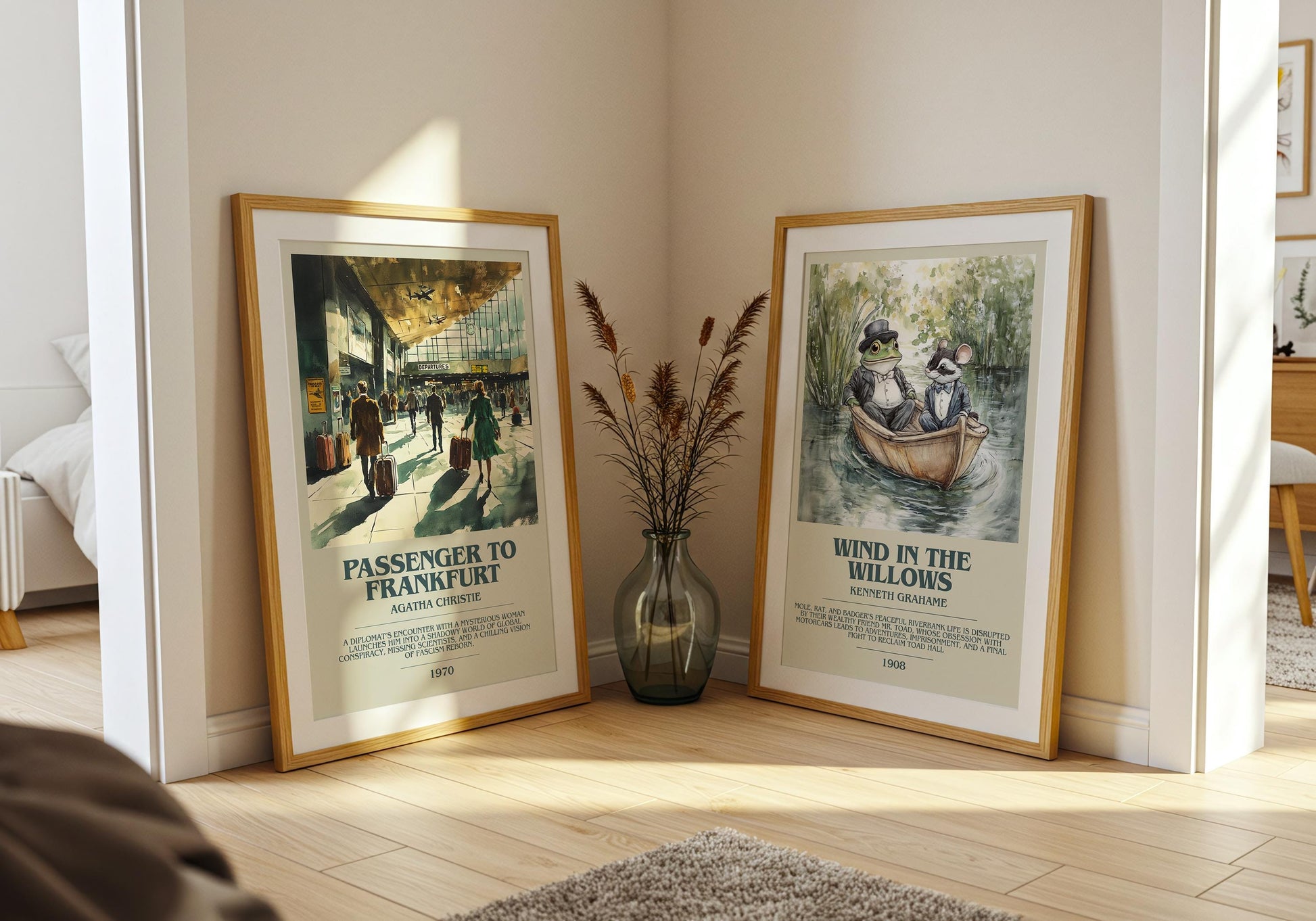 Passenger to Frankfurt bookish poster paired in gallery wall – literary art prints