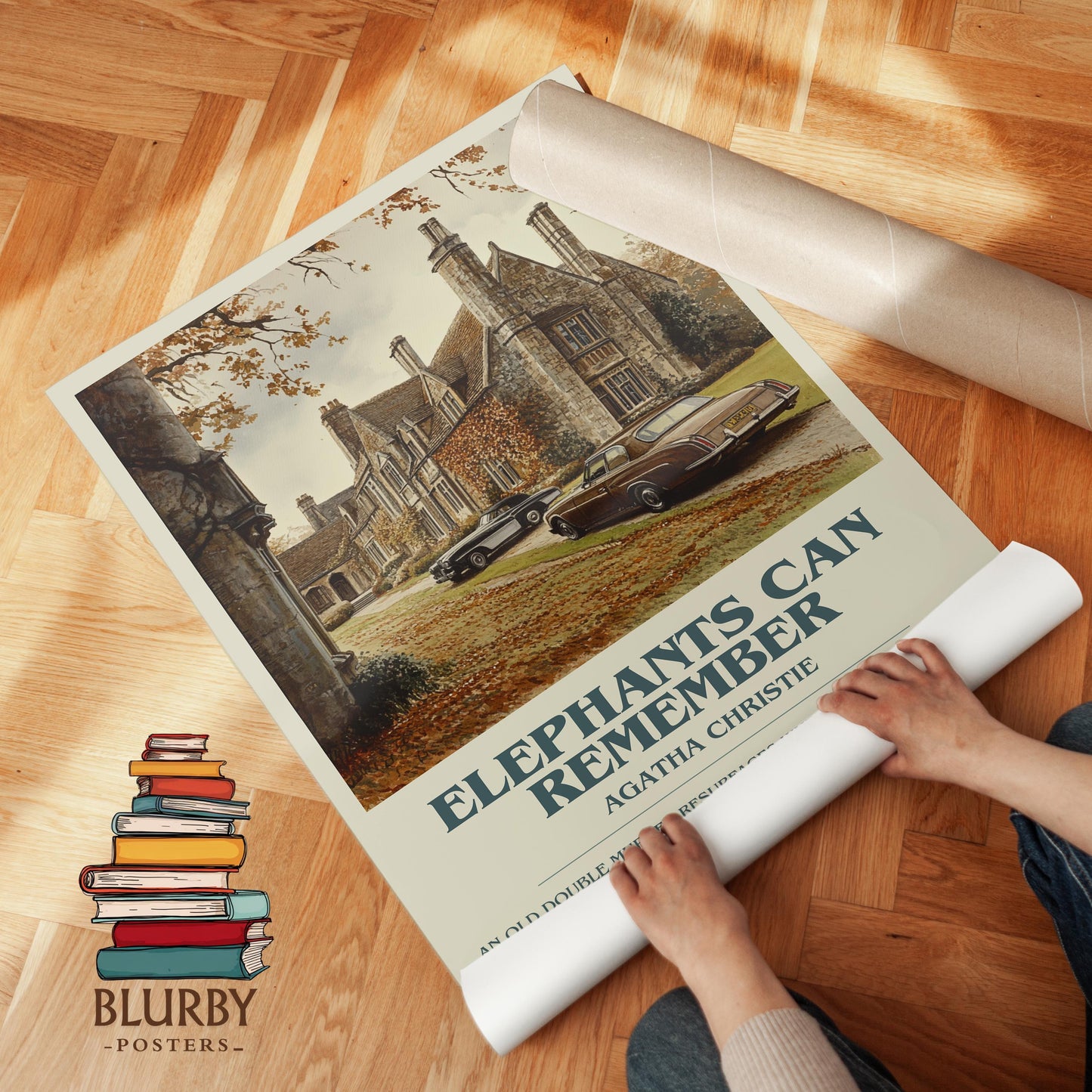 Elephants Can Remember book poster packaging – museum-quality print rolled in protective tube