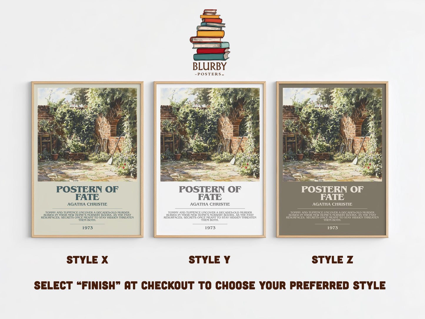 Postern of Fate bookish poster colour and style options – Agatha Christie book art