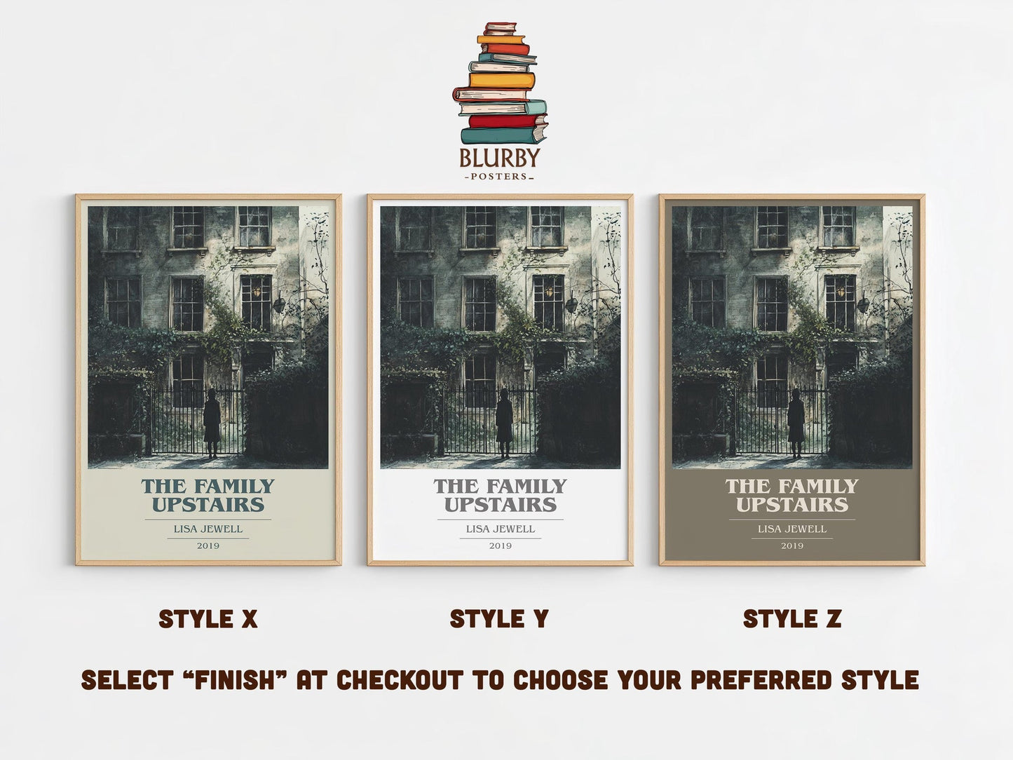 The Family Upstairs book cover poster colour and style options – Lisa Jewell book art