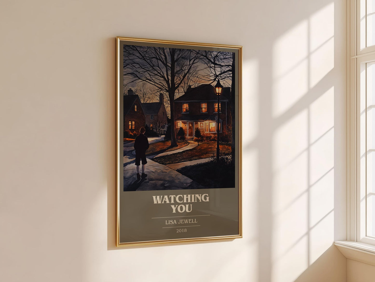 Watching You book cover book poster framed on wall – thriller wall art