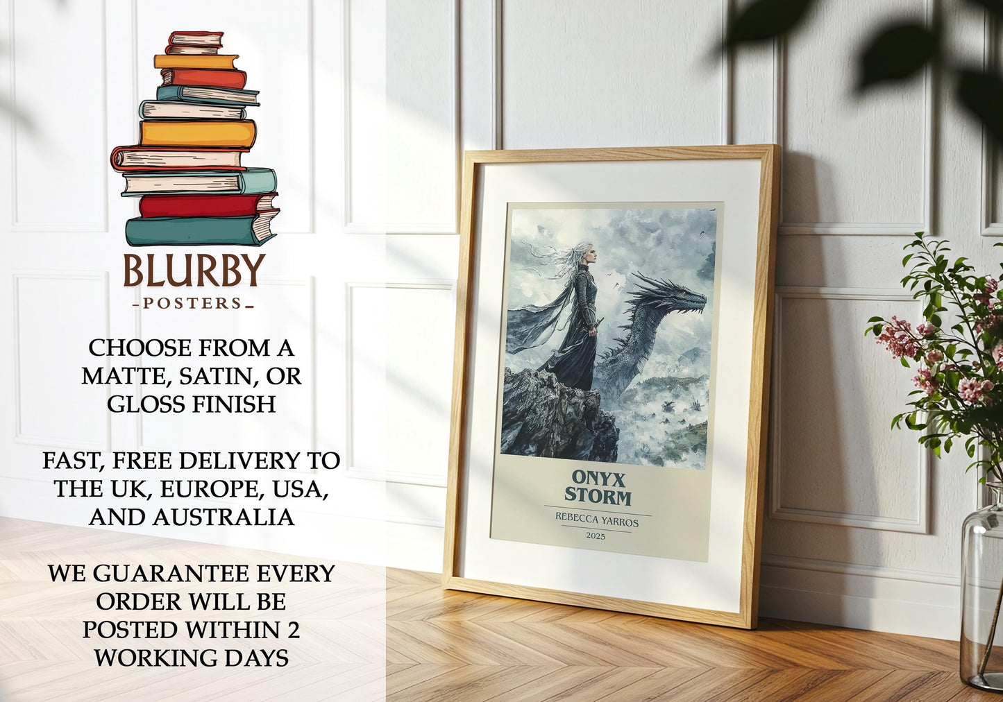 Onyx Storm by Rebecca Yarros | Book Poster | Literary Art Gift For Book Lover | Novel Inspired Wall Art | Free Delivery