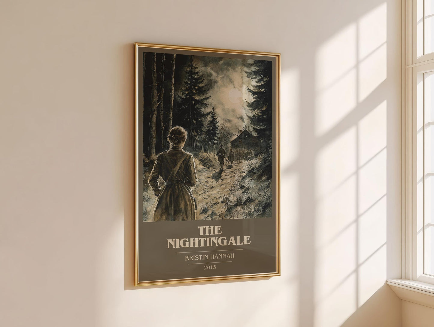 The Nightingale book cover book poster framed on wall – historical fiction wall art