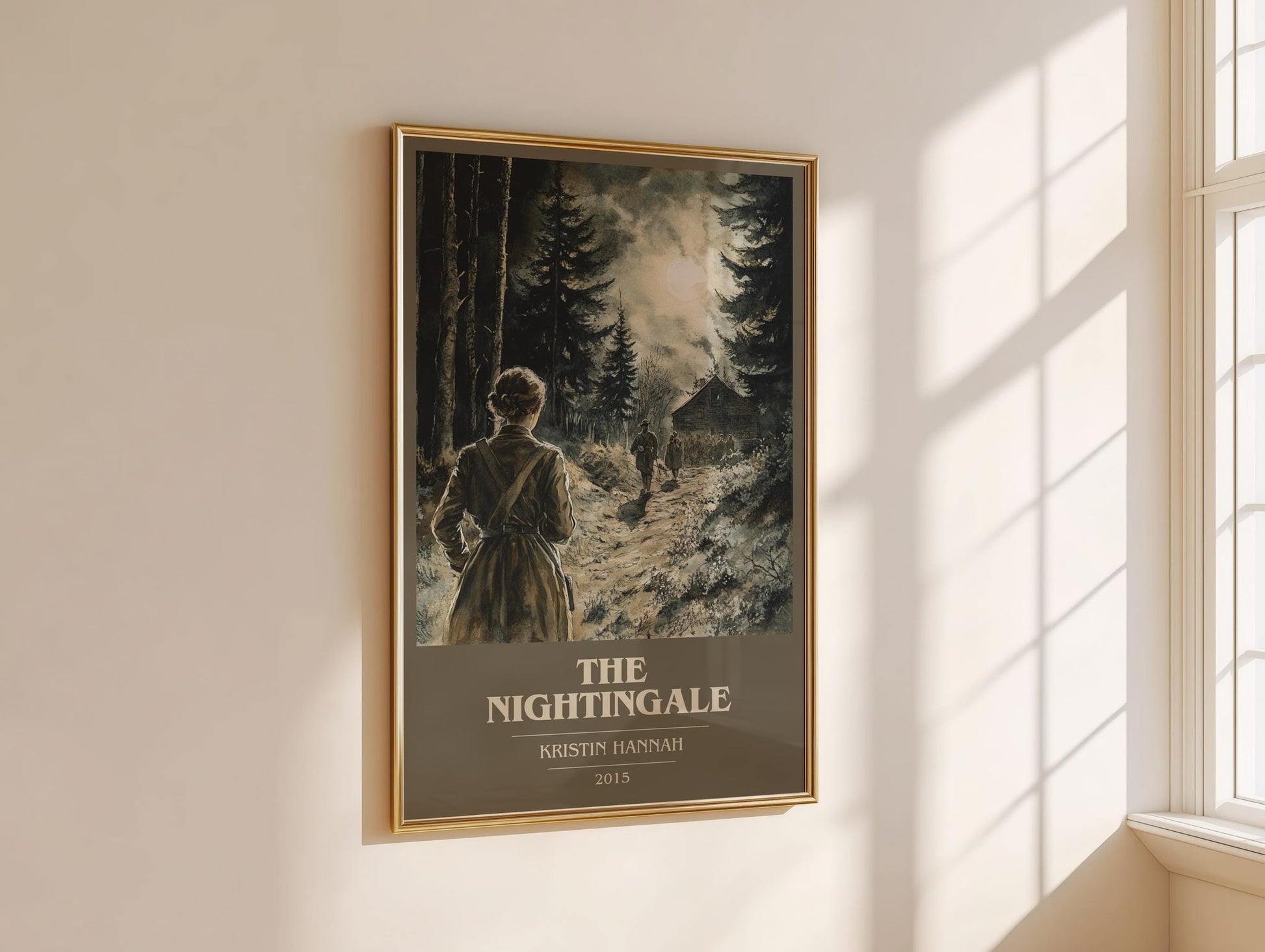 The Nightingale book cover book poster framed on wall – historical fiction wall art