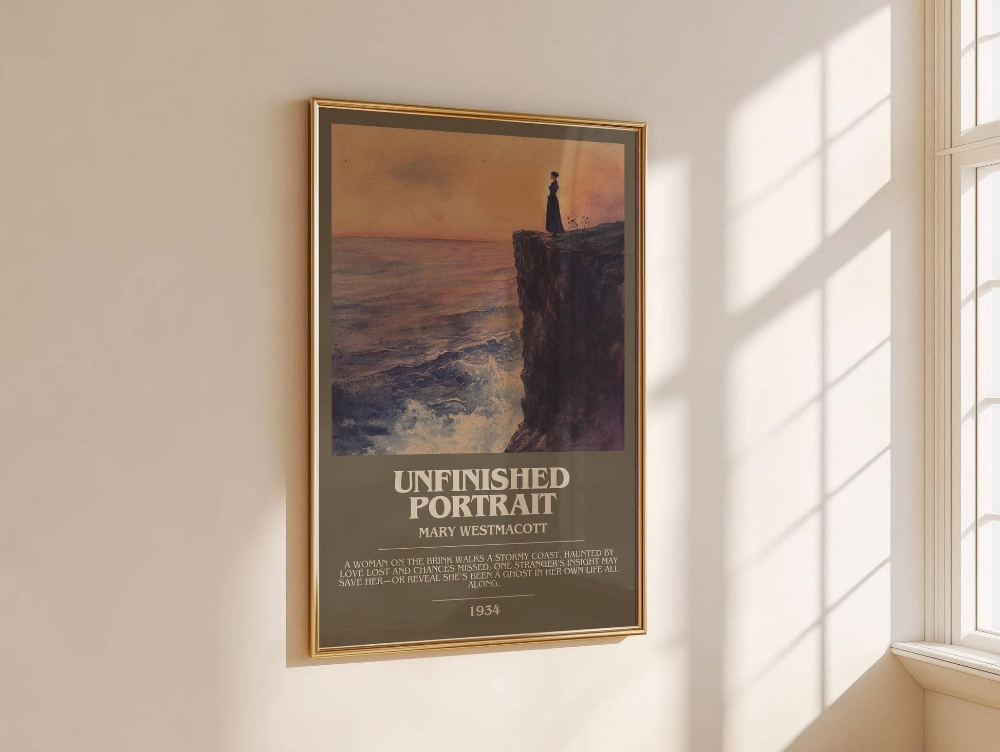Unfinished Portrait bookish book poster framed on wall – romance wall art