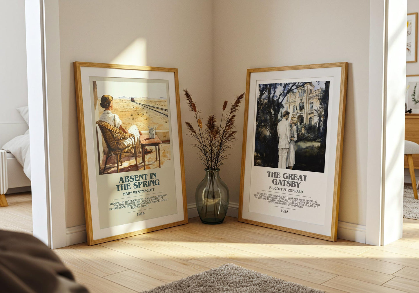 Absent In The Spring bookish poster paired in gallery wall – literary art prints