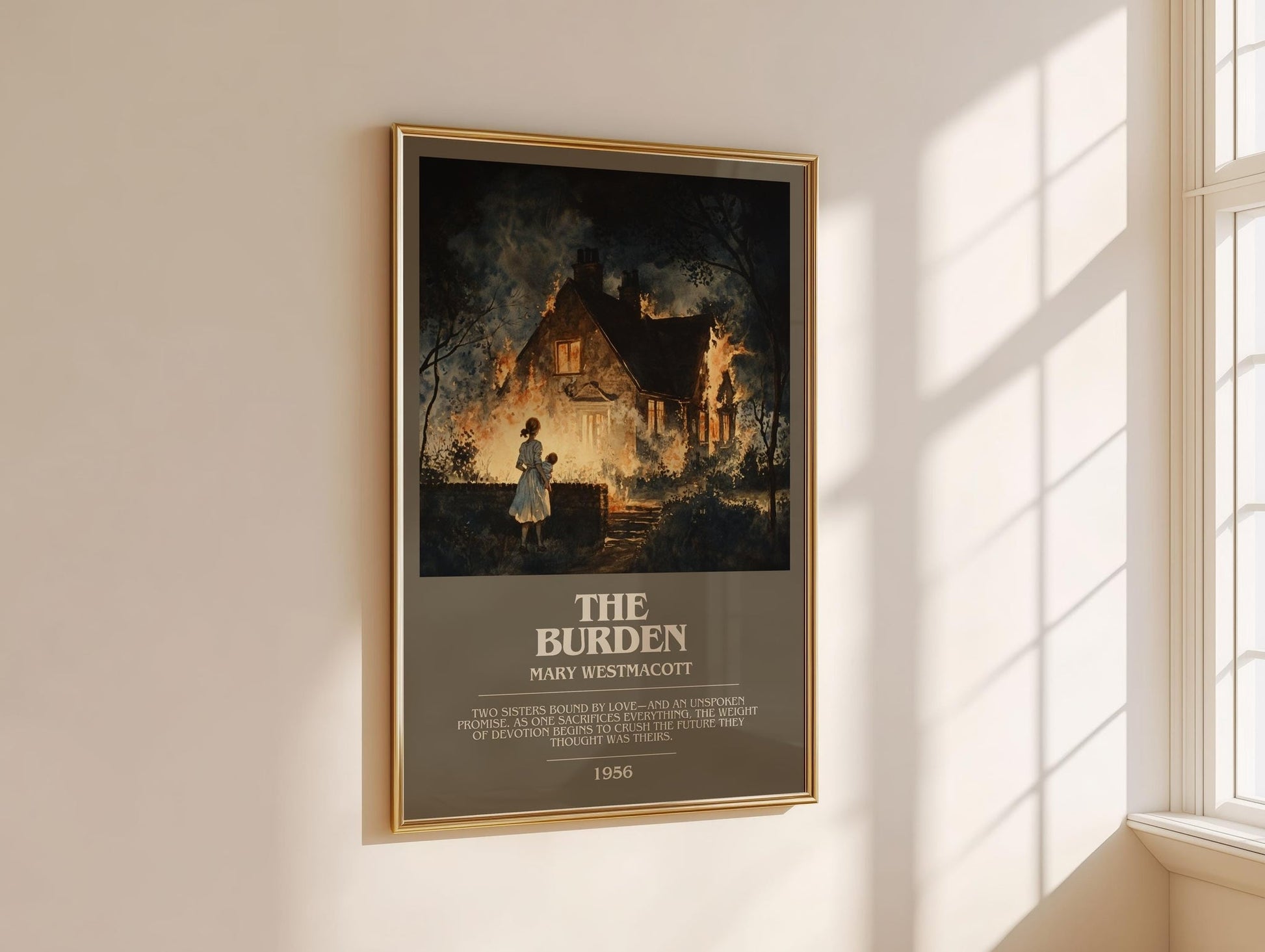 The Burden bookish book poster framed on wall – romance wall art