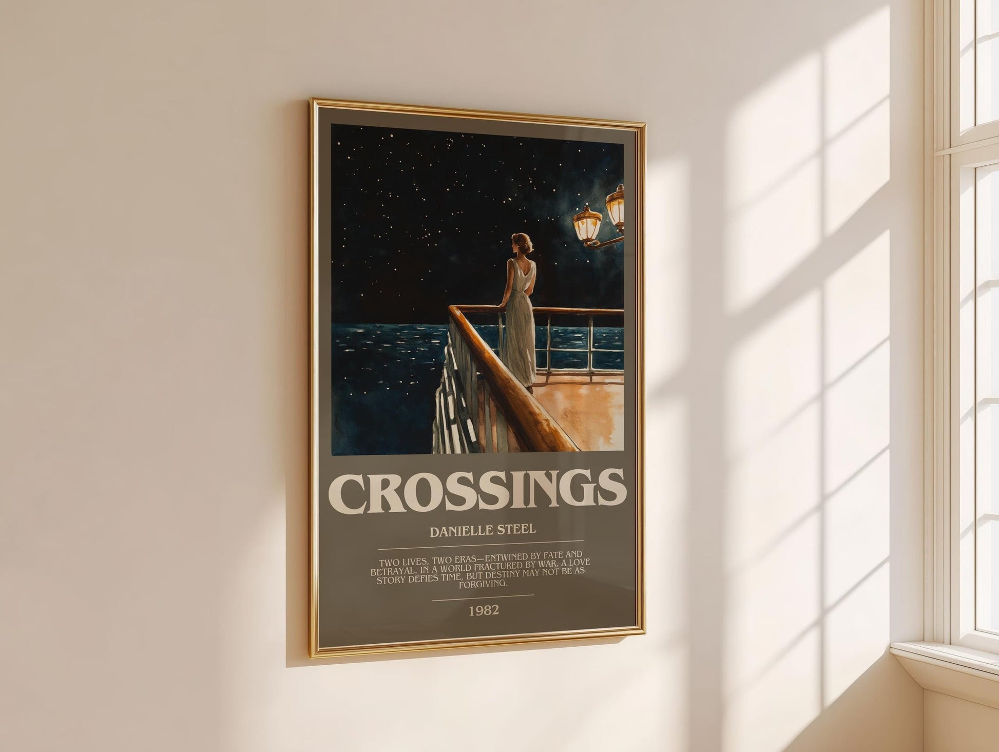 Crossings bookish book poster framed on wall – romance wall art