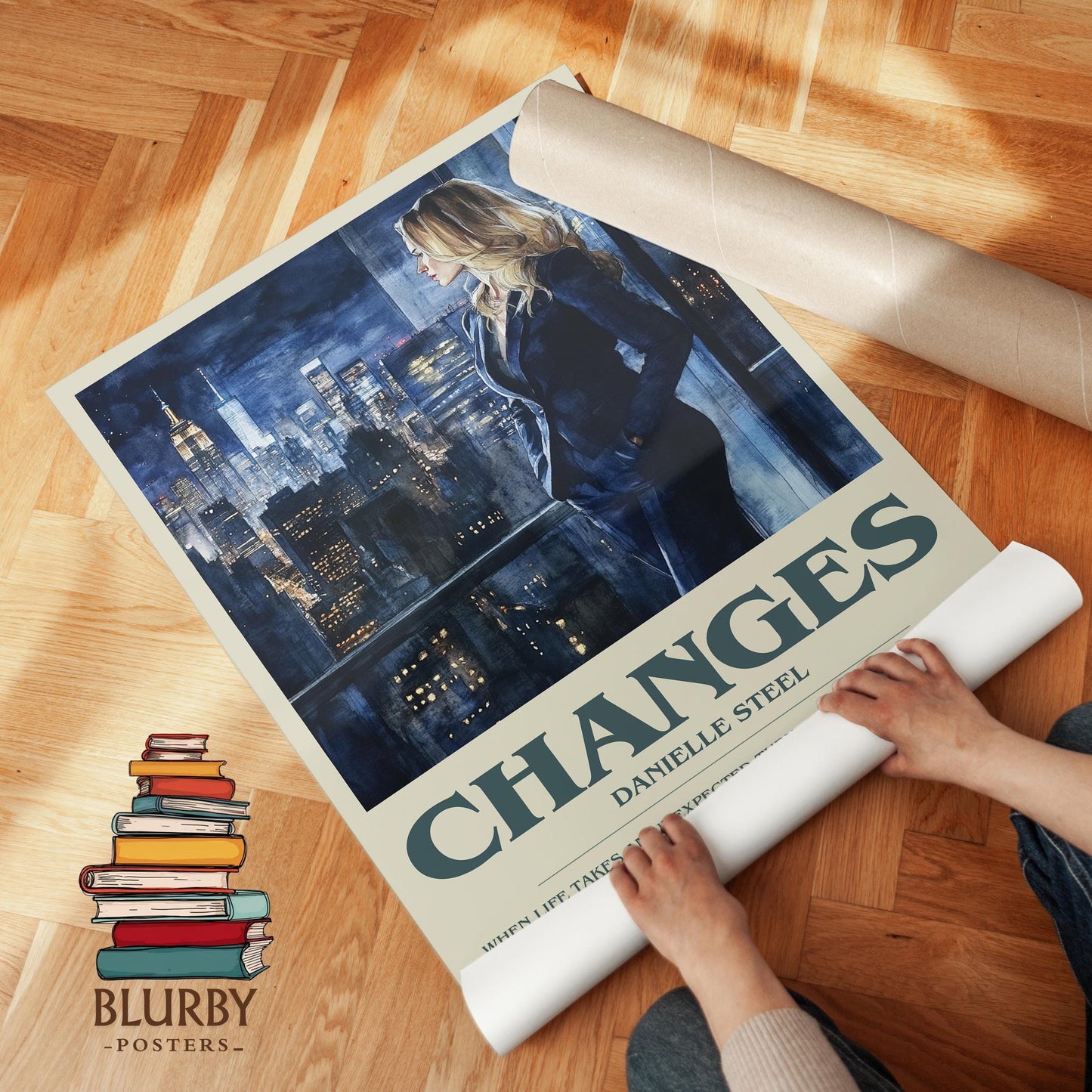 Changes book poster packaging – museum-quality print rolled in protective tube