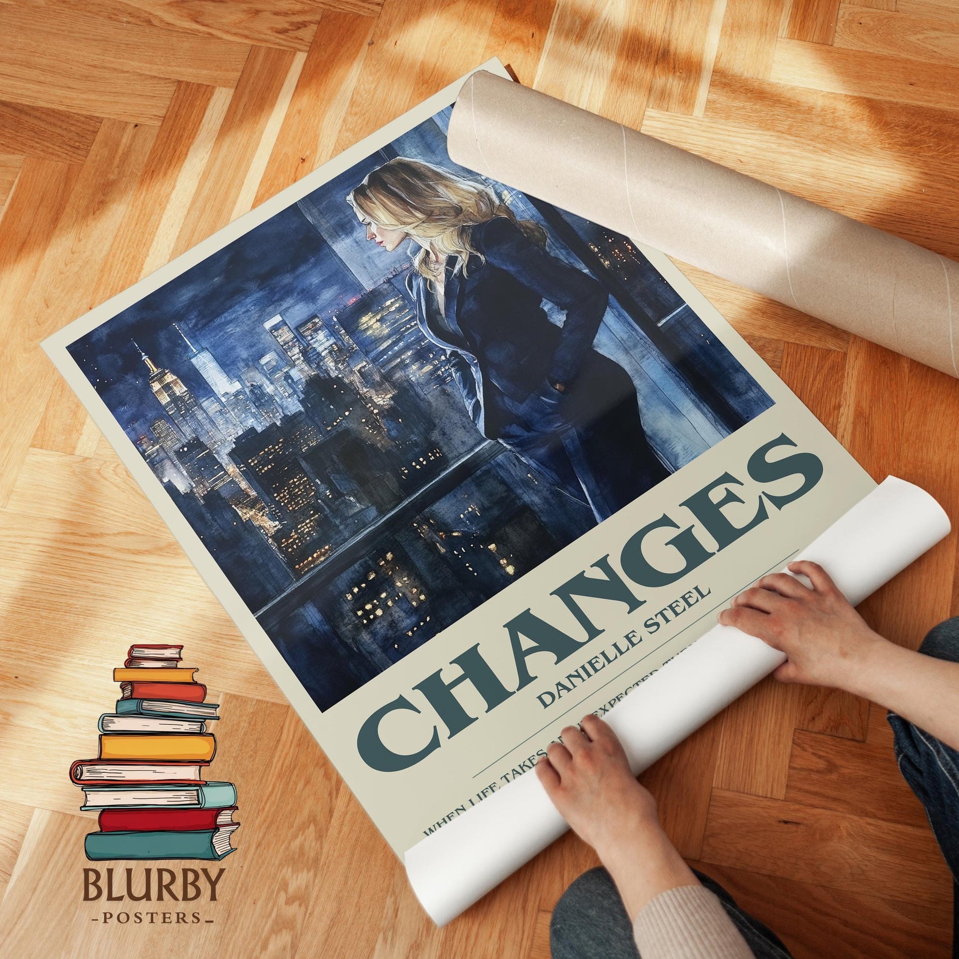 Changes book poster packaging – museum-quality print rolled in protective tube