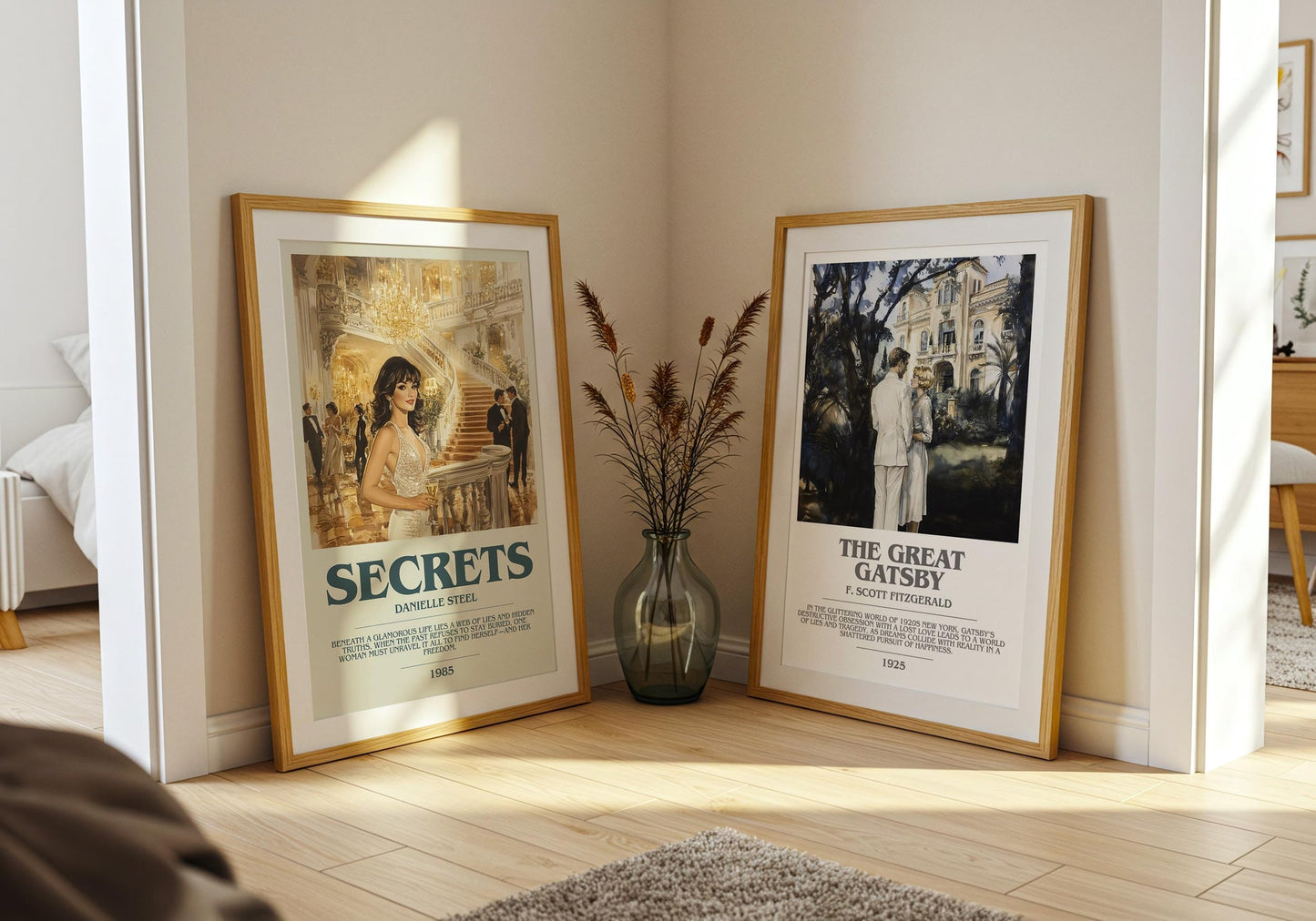 Secrets bookish poster paired in gallery wall – literary art prints