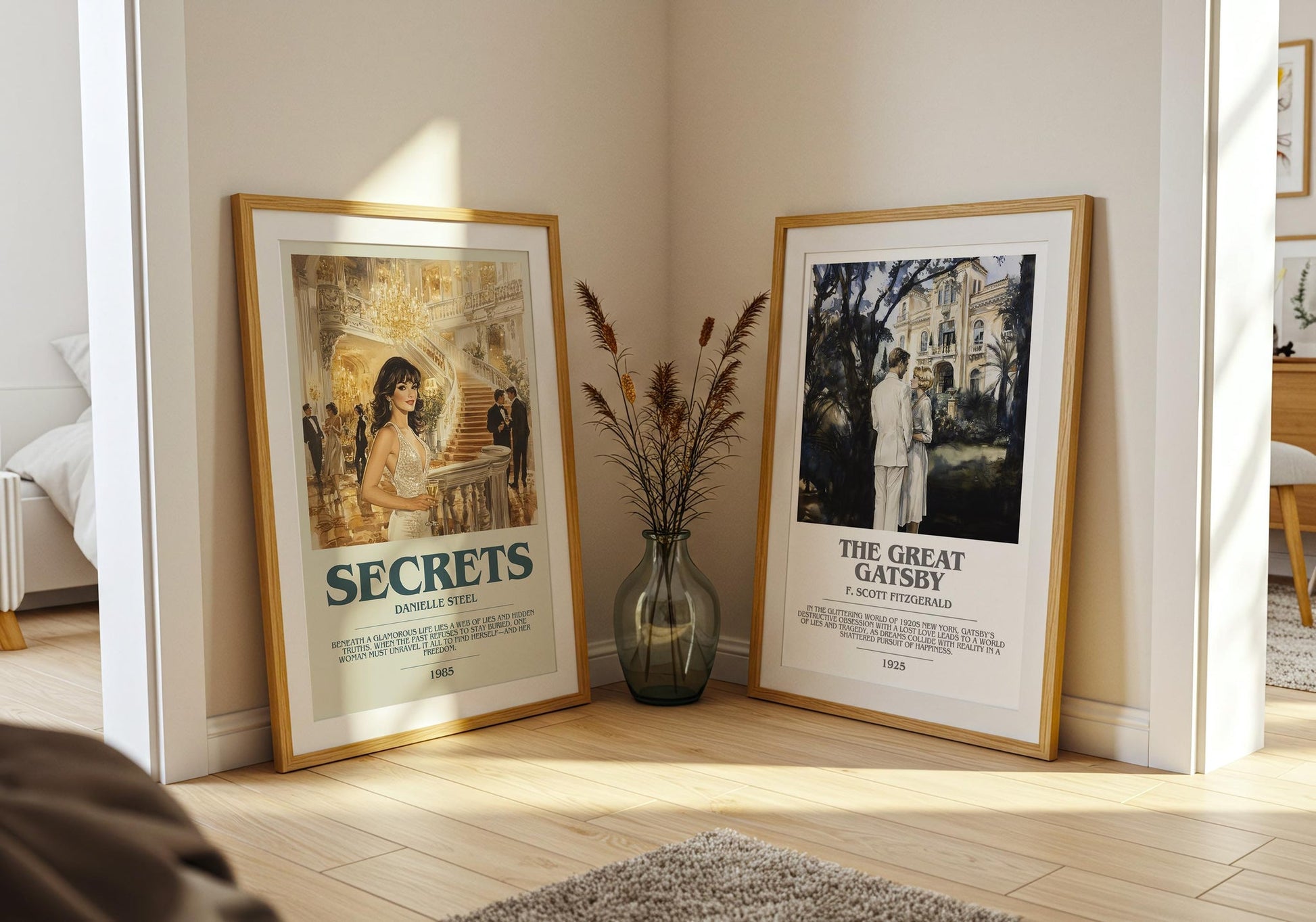 Secrets bookish poster paired in gallery wall – literary art prints