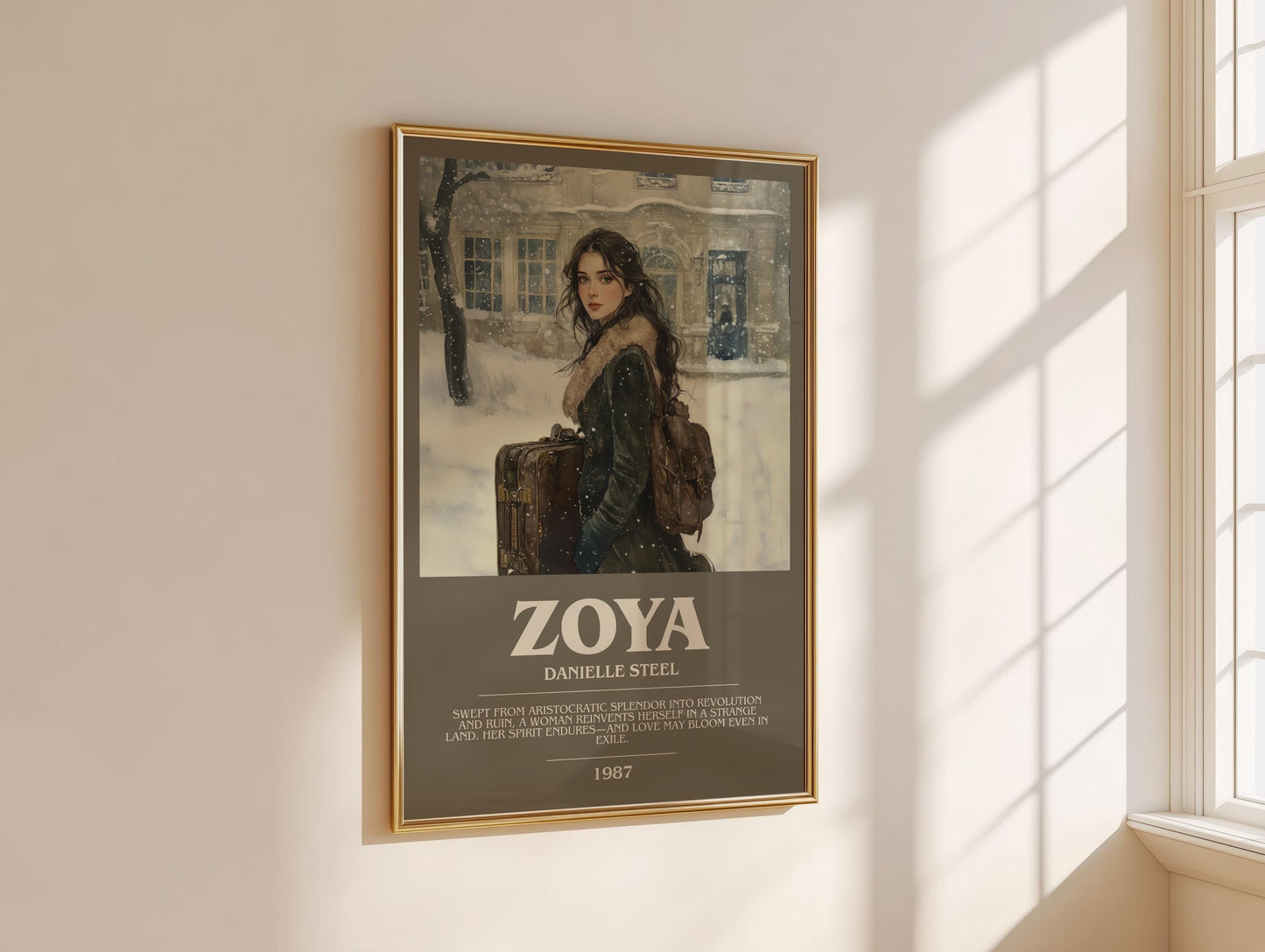 Zoya bookish book poster framed on wall – historical fiction wall art