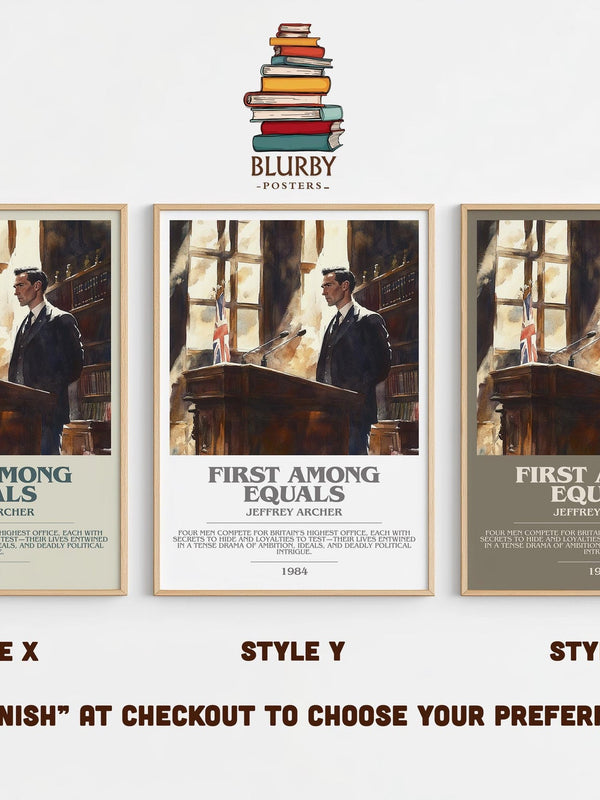 First Among Equals bookish poster colour and style options – JEFFREY ARCHER book art