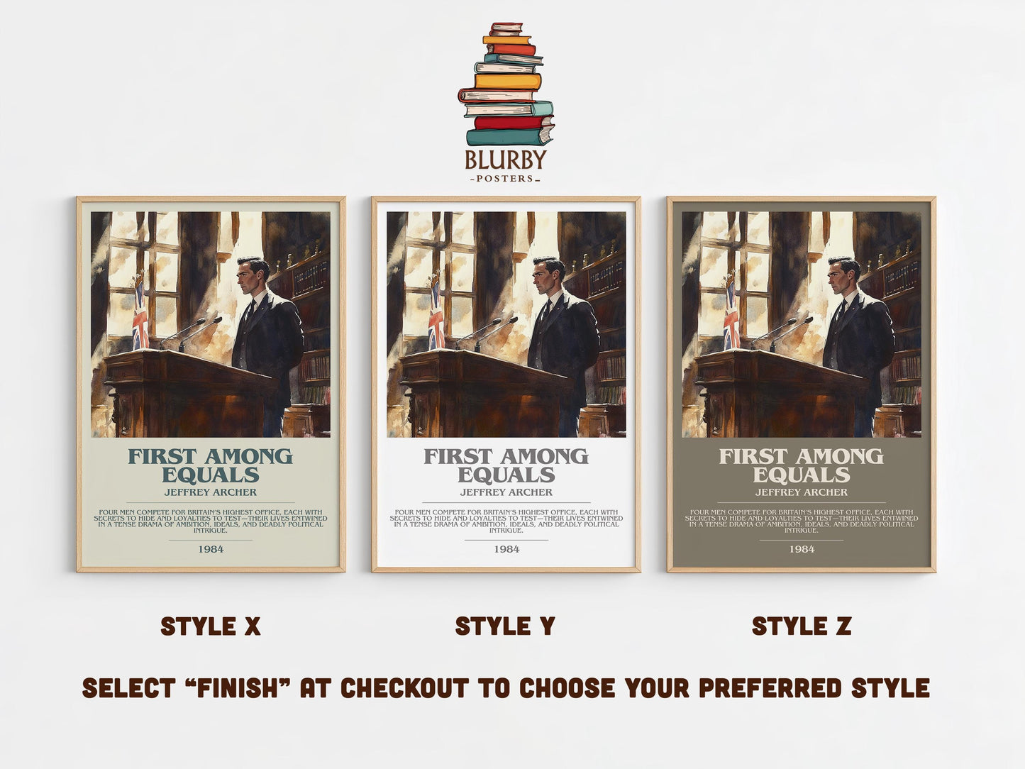 First Among Equals by Jeffrey Archer | Descriptive Modern Book Art | Poster