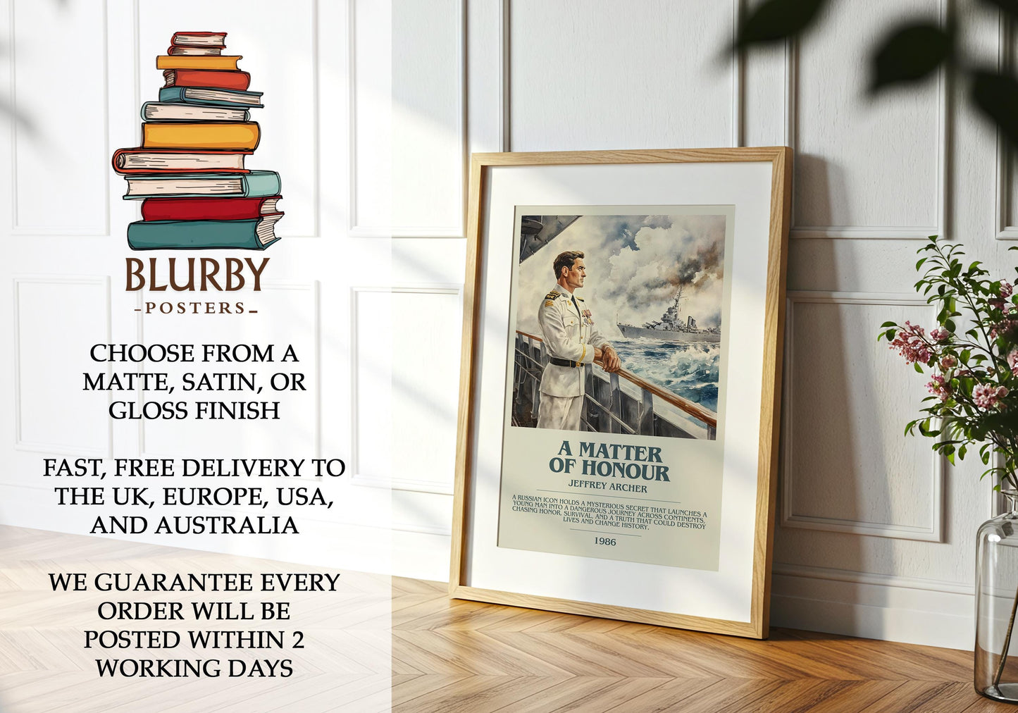 A Matter Of Honour by Jeffrey Archer | Descriptive Modern Book Art | Poster