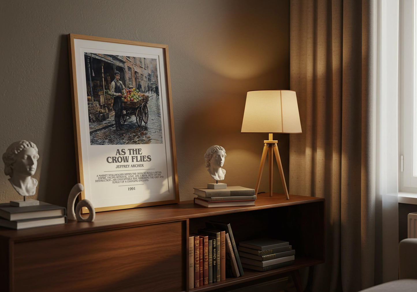 As The Crow Flies by Jeffrey Archer | Descriptive Modern Book Art | Poster