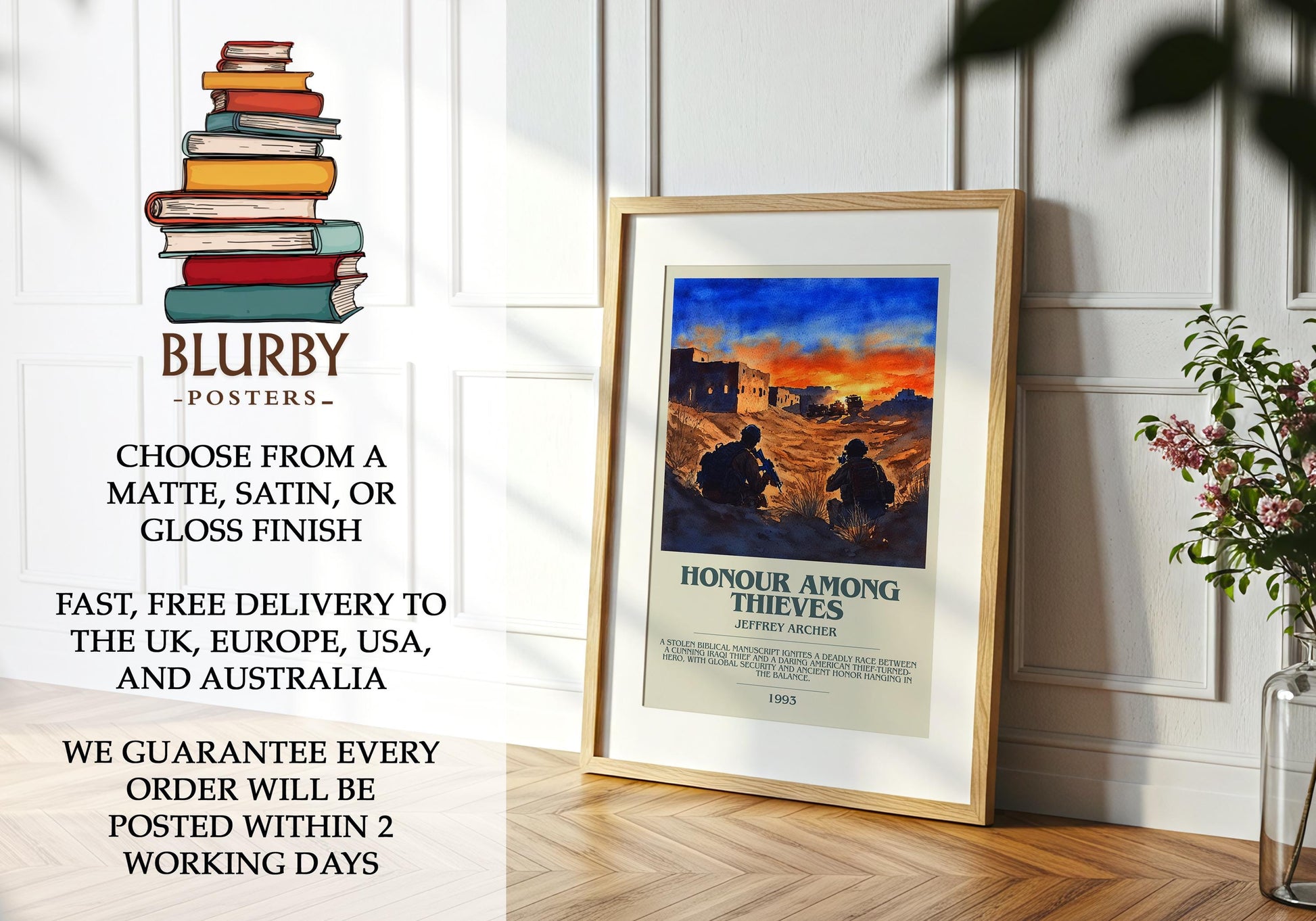Honour Among Thieves by Jeffrey Archer | Descriptive Modern Book Art | Poster