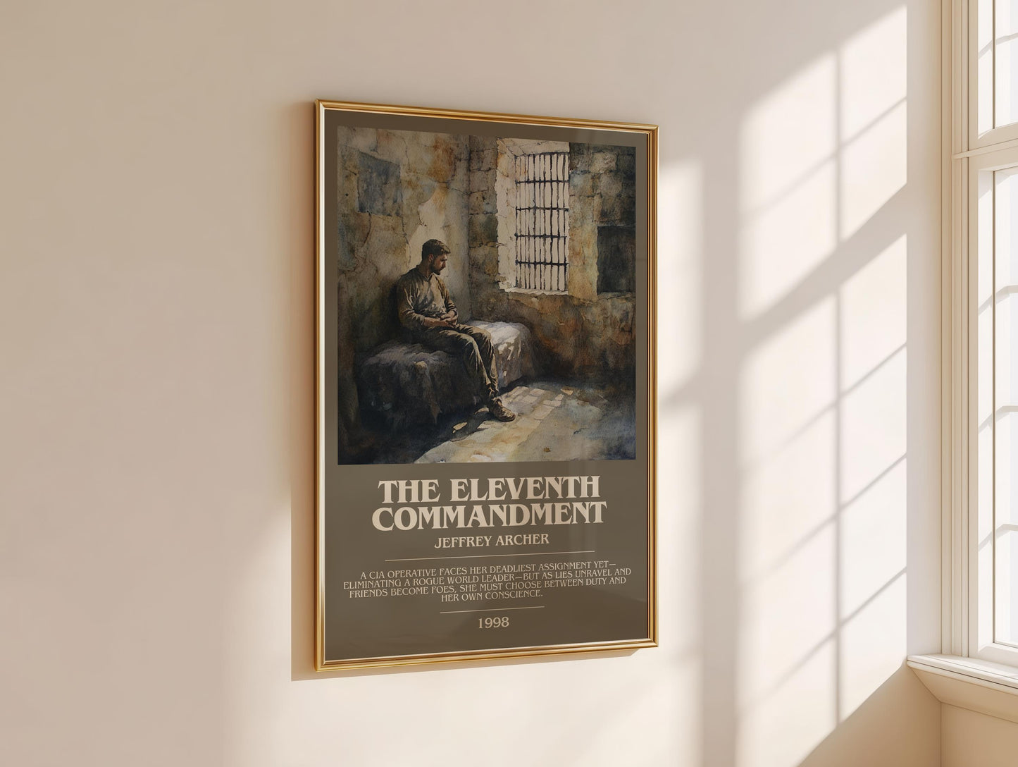 The Eleventh Commandment by Jeffrey Archer | Descriptive Modern Book Art | Poster