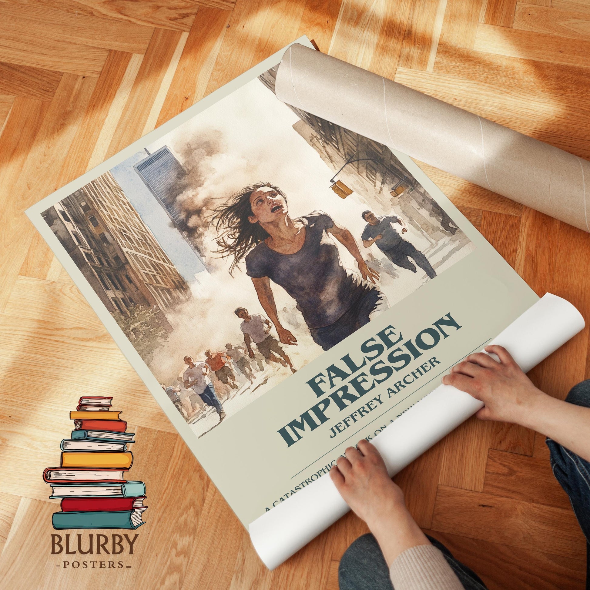 False Impression by Jeffrey Archer | Descriptive Modern Book Art | Poster