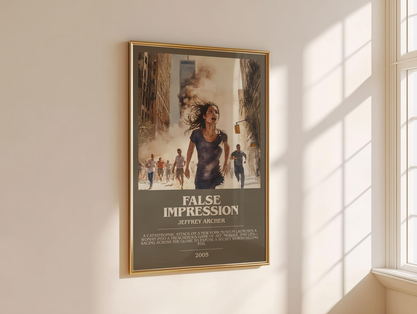 False Impression by Jeffrey Archer | Descriptive Modern Book Art | Poster