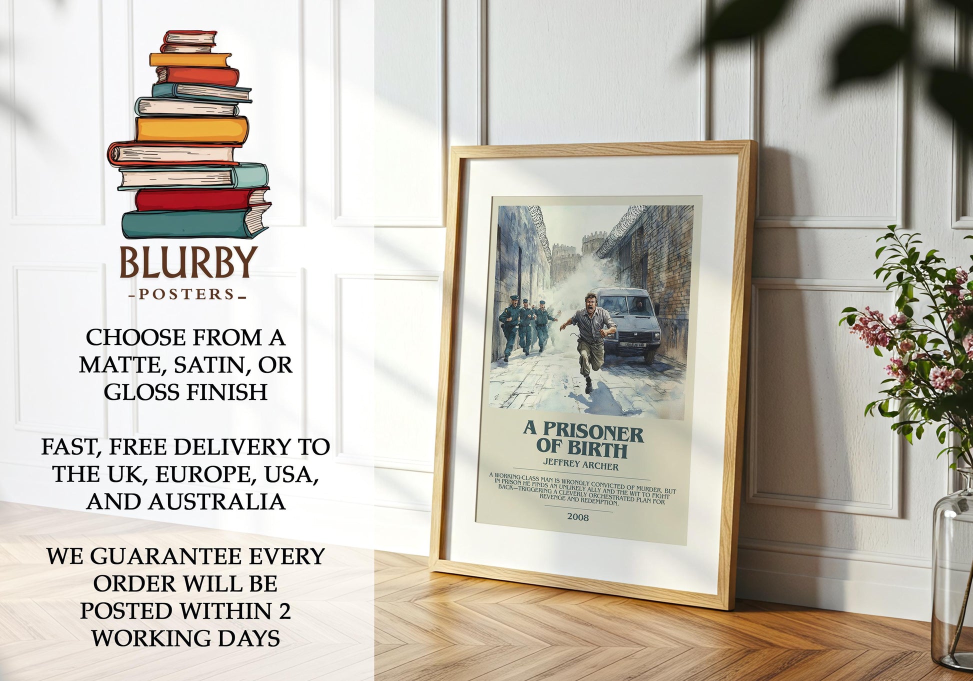 A Prisoner Of Birth by Jeffrey Archer | Descriptive Modern Book Art | Poster