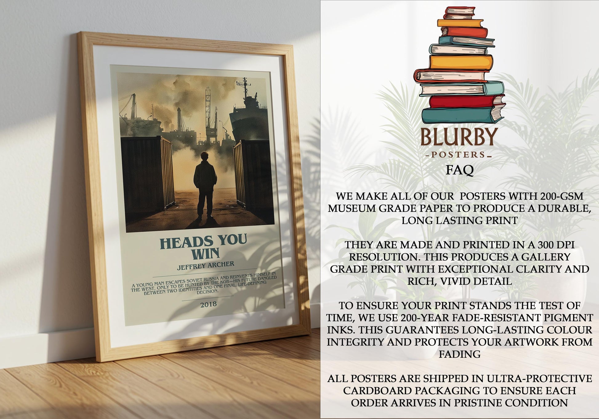 Heads You Win by Jeffrey Archer | Descriptive Modern Book Art | Poster