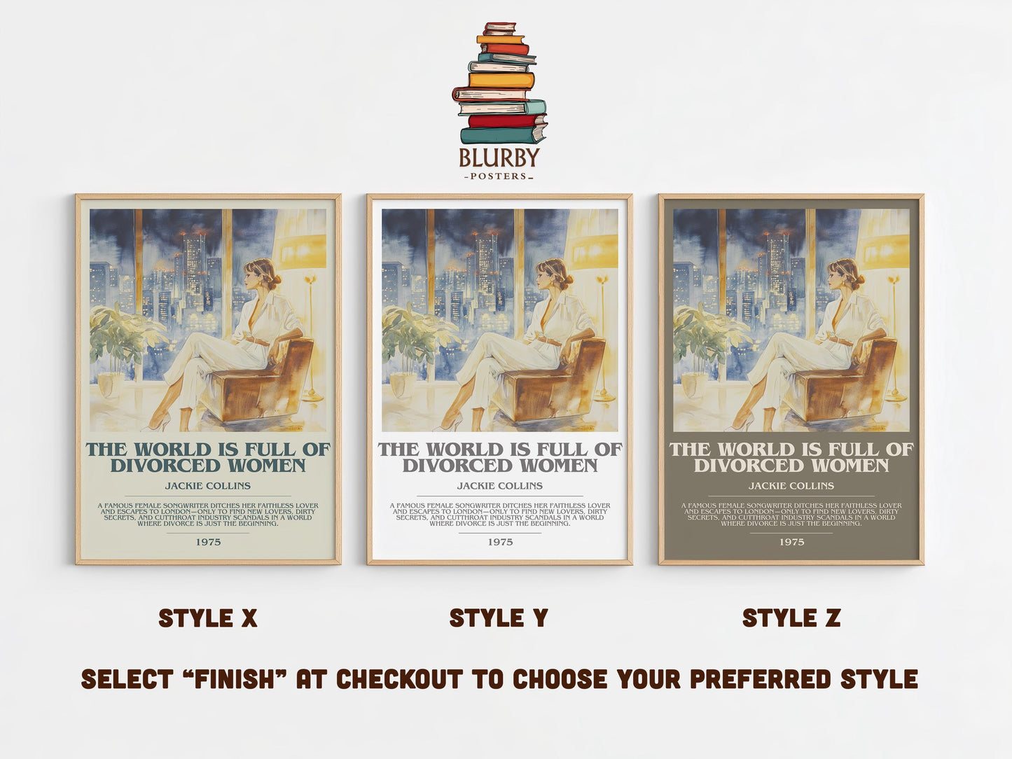 The World Is Full Of Divorced Women by Jackie Collins | Descriptive Modern Book Art | Poster