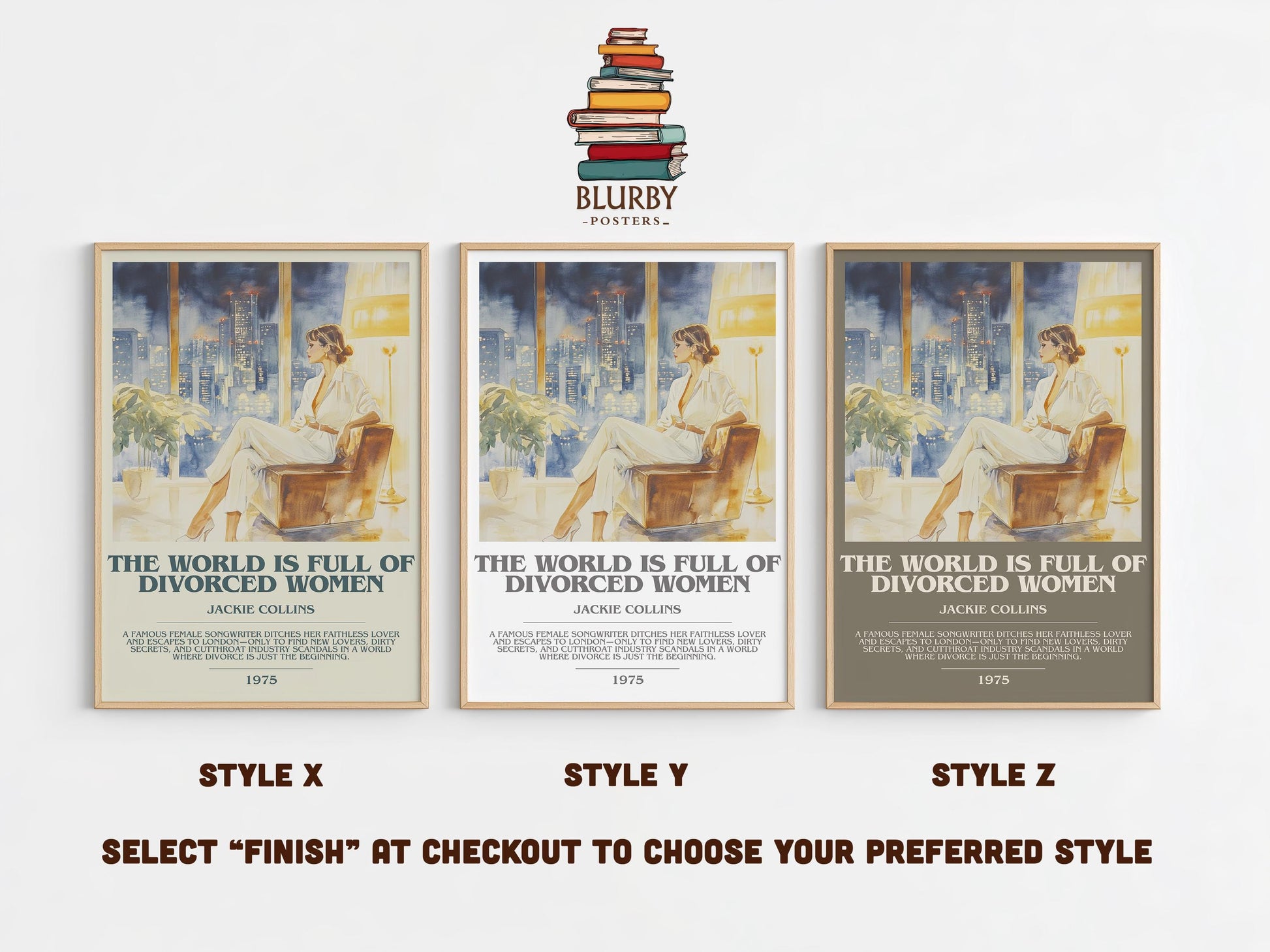 The World Is Full Of Divorced Women by Jackie Collins | Descriptive Modern Book Art | Poster