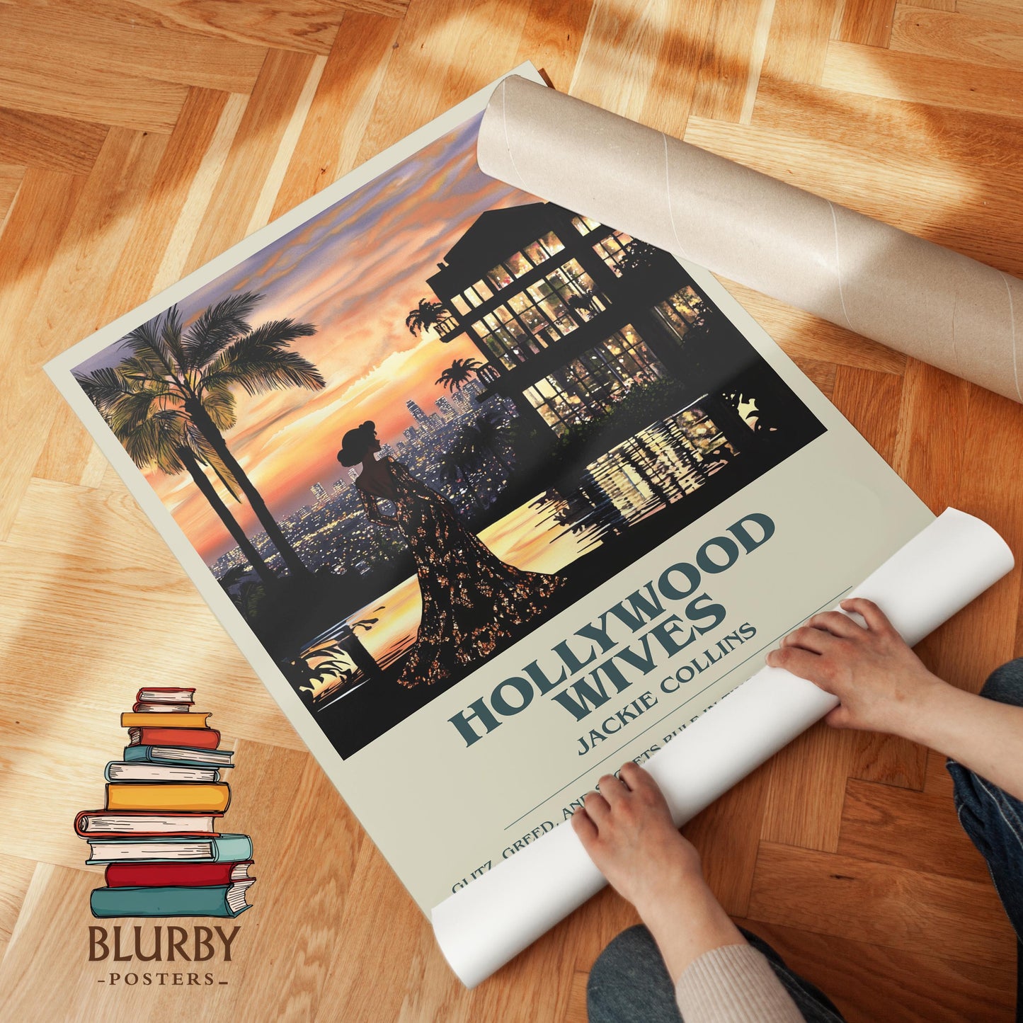 Hollywood Wives by Jackie Collins | Descriptive Modern Book Art | Poster