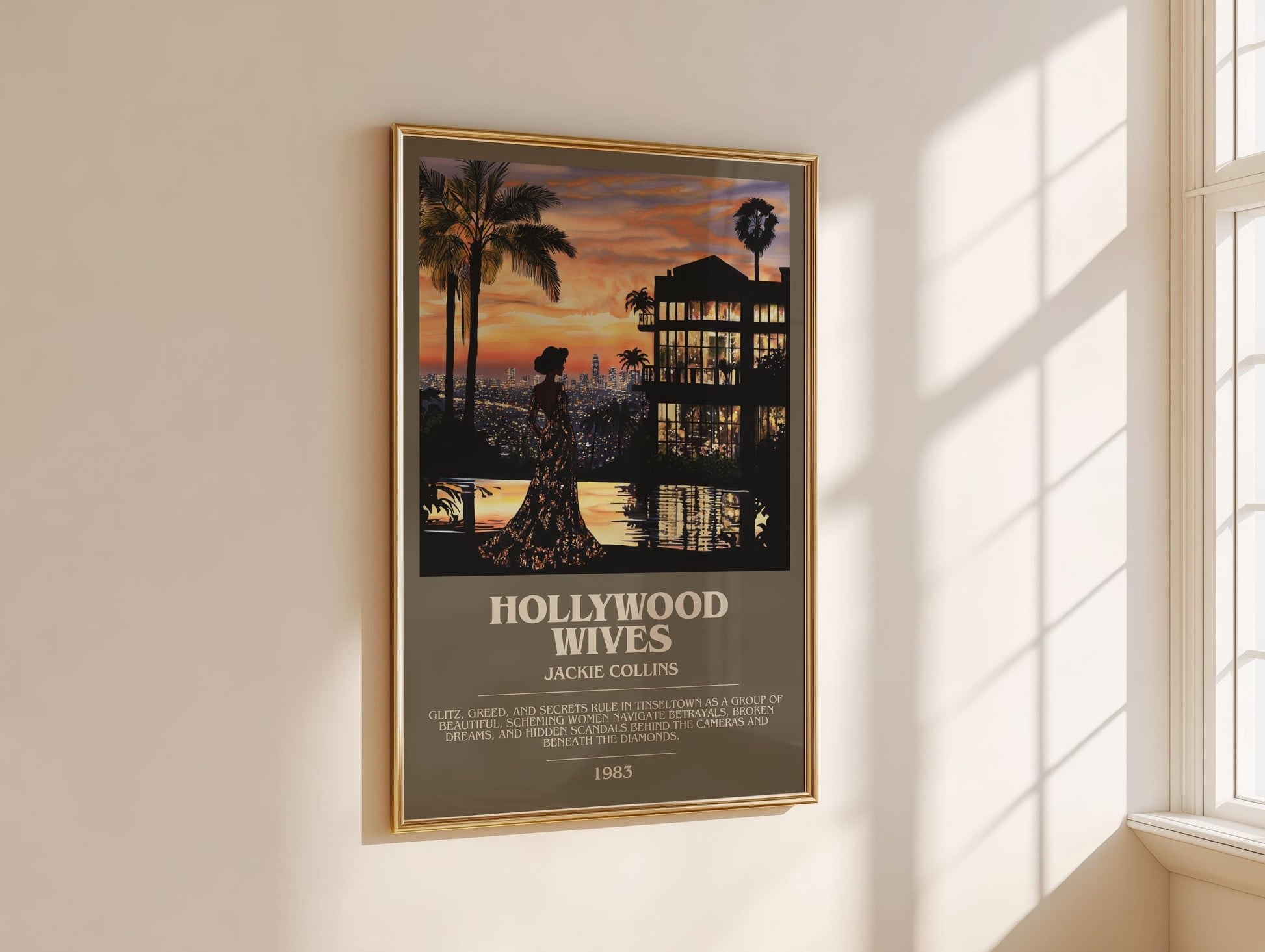 Hollywood Wives by Jackie Collins | Descriptive Modern Book Art | Poster