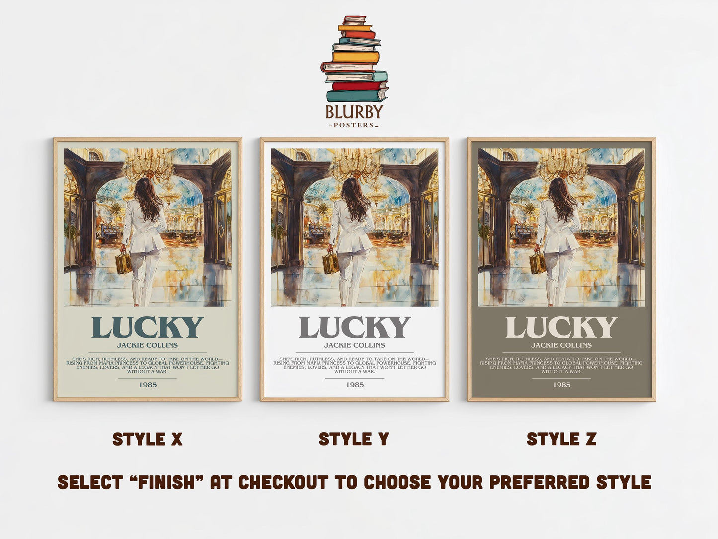 Lucky by Jackie Collins | Descriptive Modern Book Art | Poster