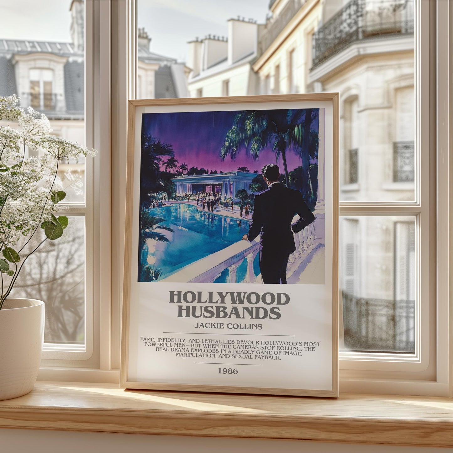 Hollywood Husbands by Jackie Collins | Descriptive Modern Book Art | Poster