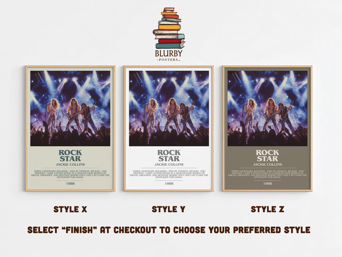 Rockstar by Jackie Collins | Descriptive Modern Book Art | Poster