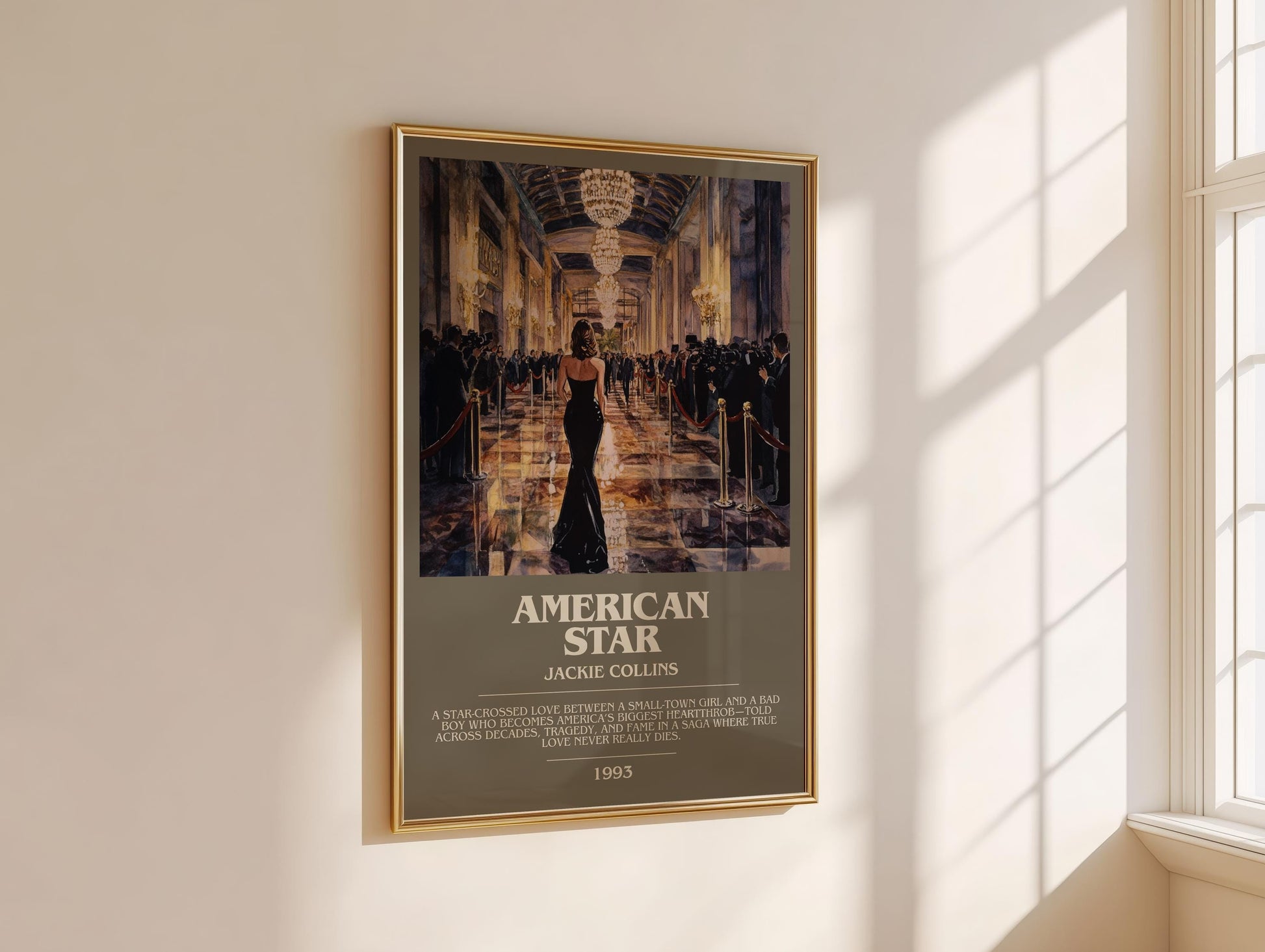 American Star by Jackie Collins | Descriptive Modern Book Art | Poster