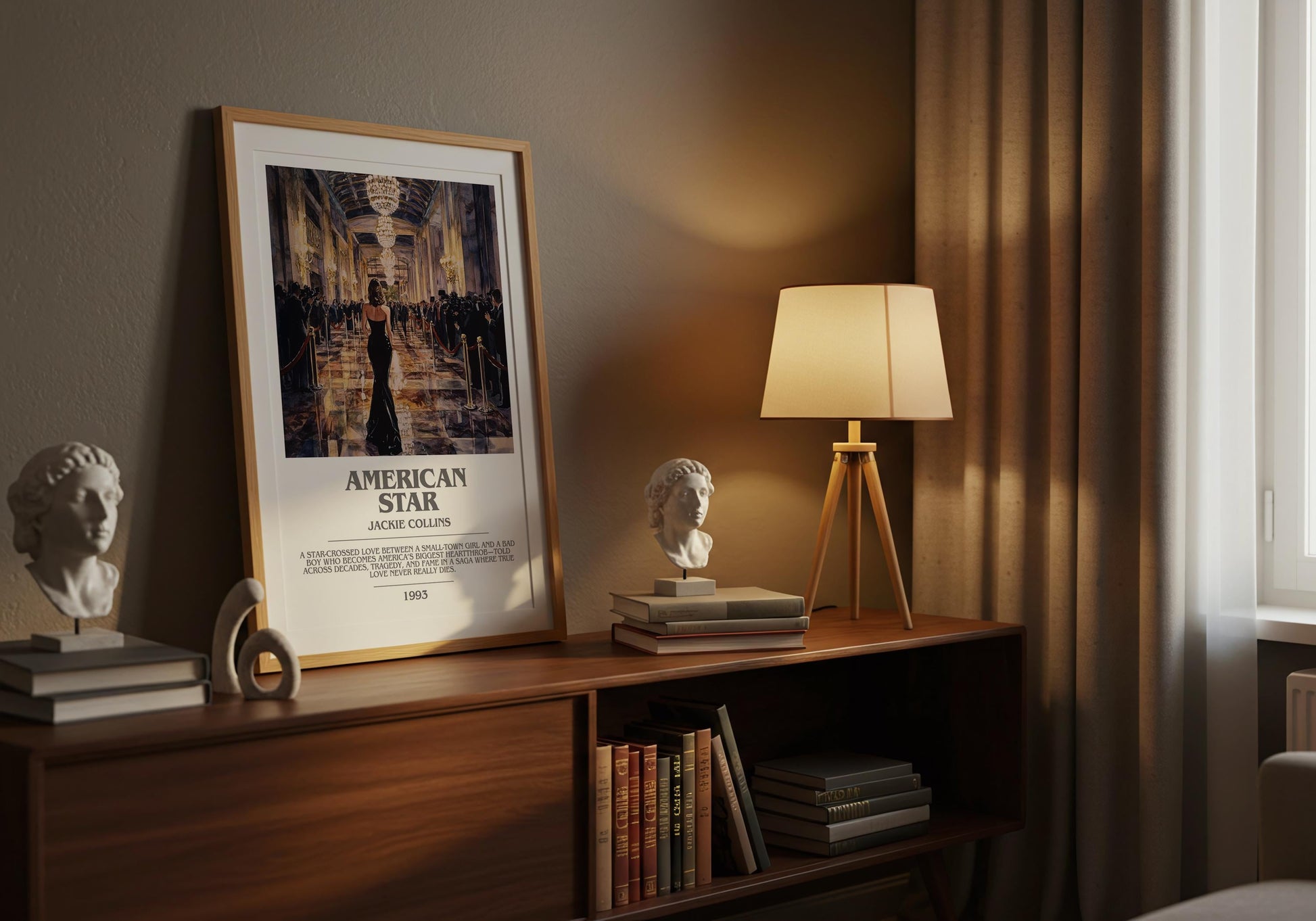 American Star by Jackie Collins | Descriptive Modern Book Art | Poster